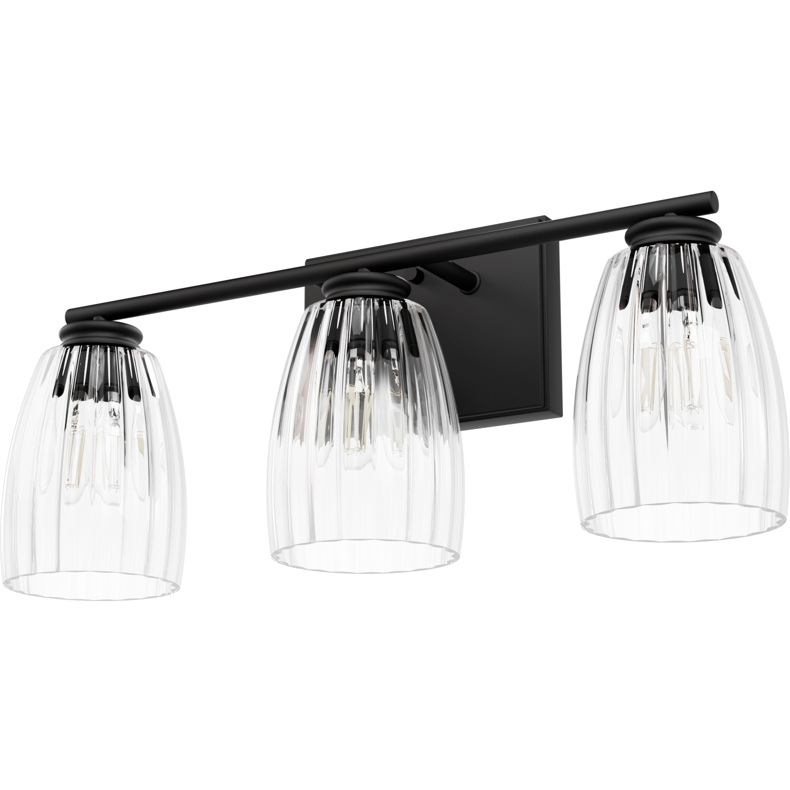 Rossmoor 3 Light 20.5 inch Matte Black Vanity Light Wall Light, Medium