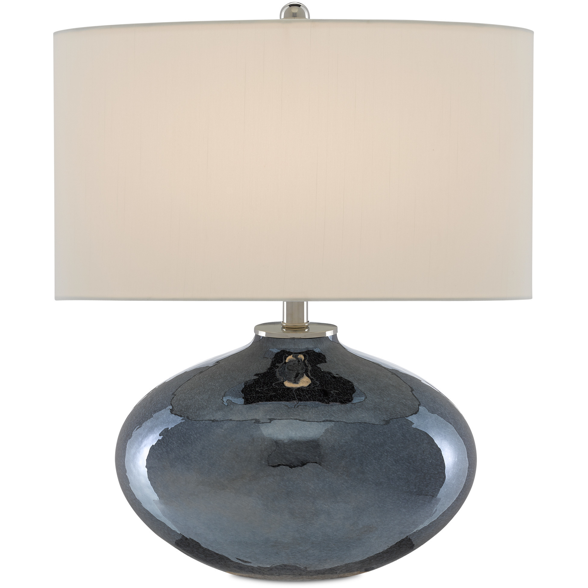 Lucent 21.75 inch 150 watt Blue Mirror and Polished Nickel Table Lamp Portable Light