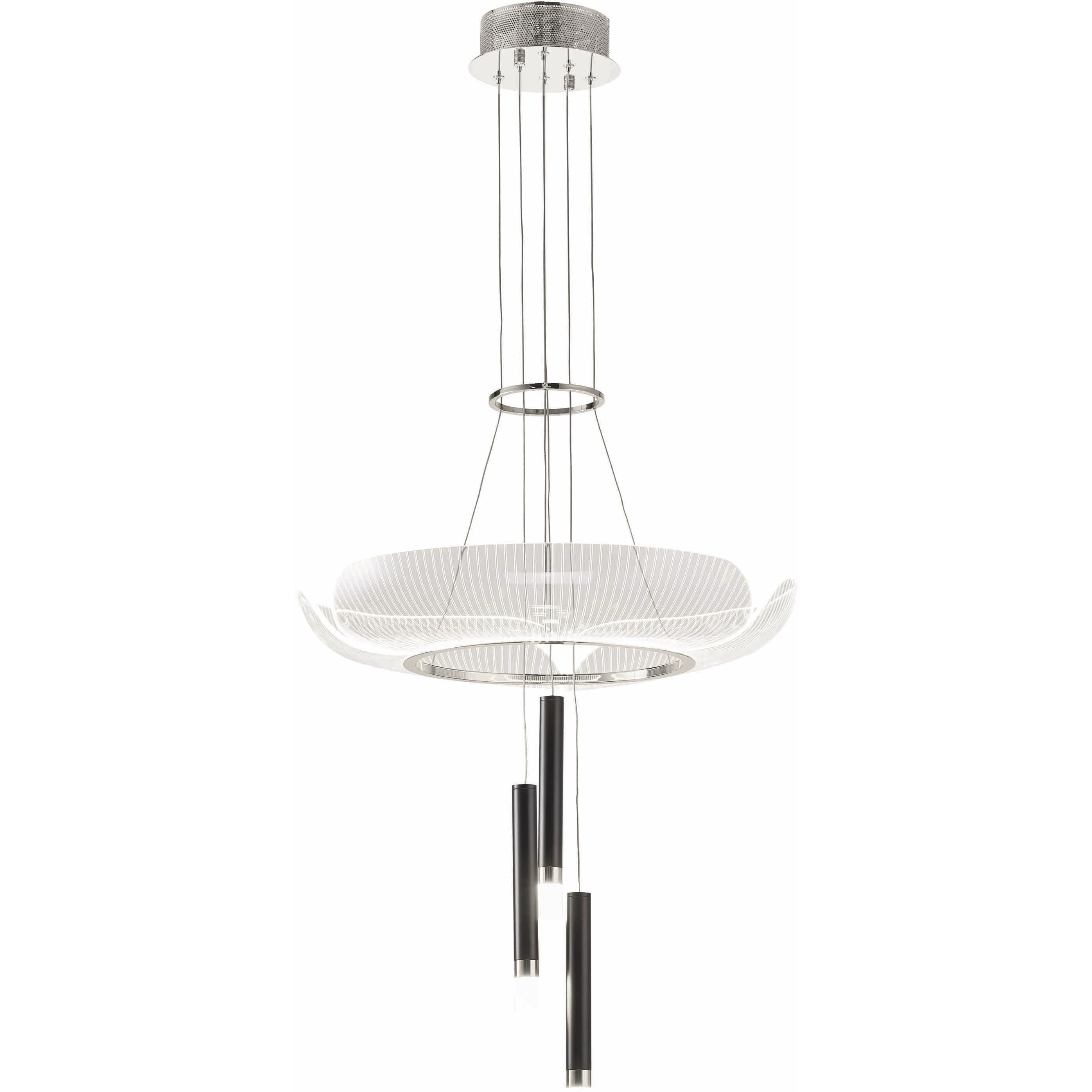 Contemporary Design LED Silver Chandelier Ceiling Light