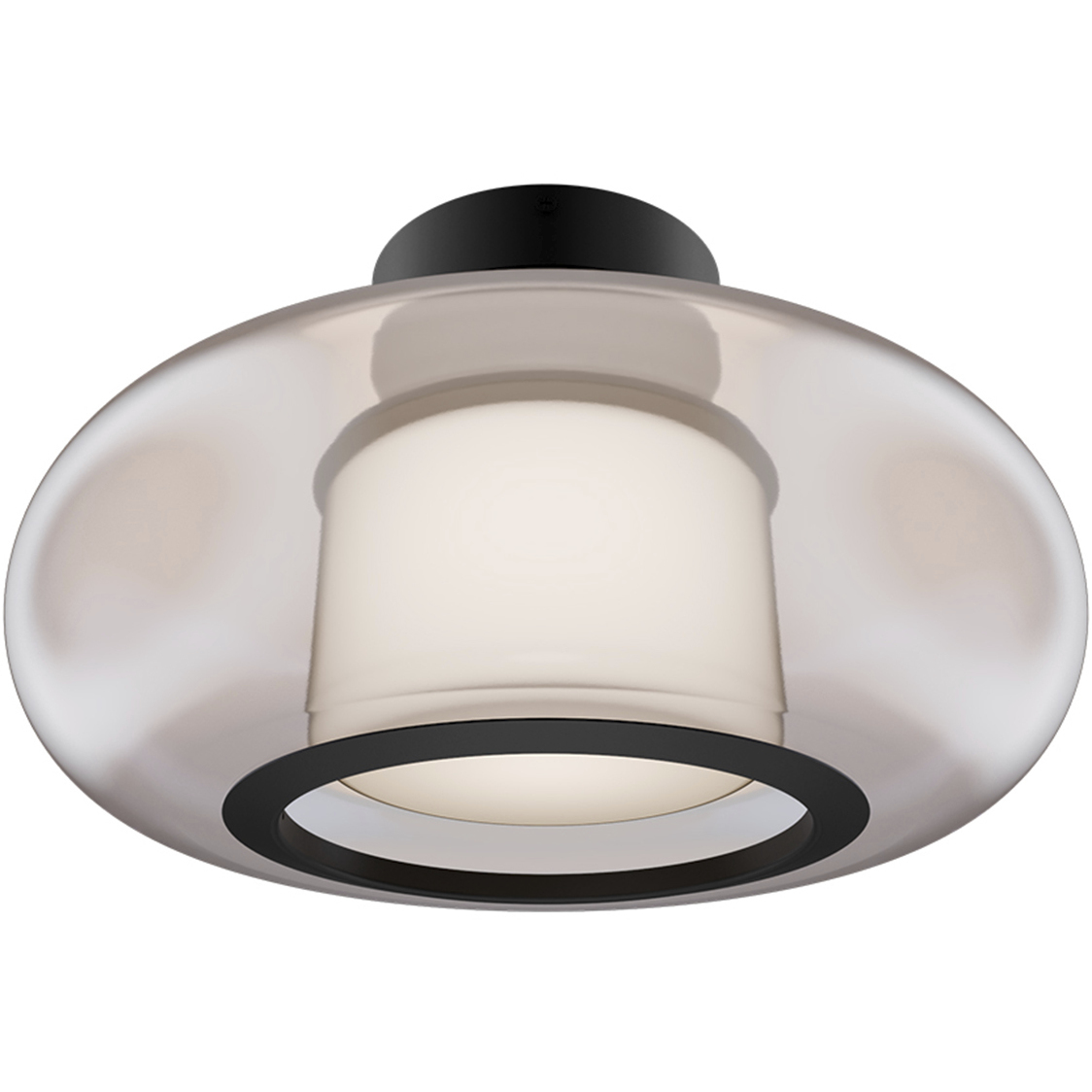 Doma LED 13.5 inch Black Flush Mount Ceiling Light in 3500K, dweLED
