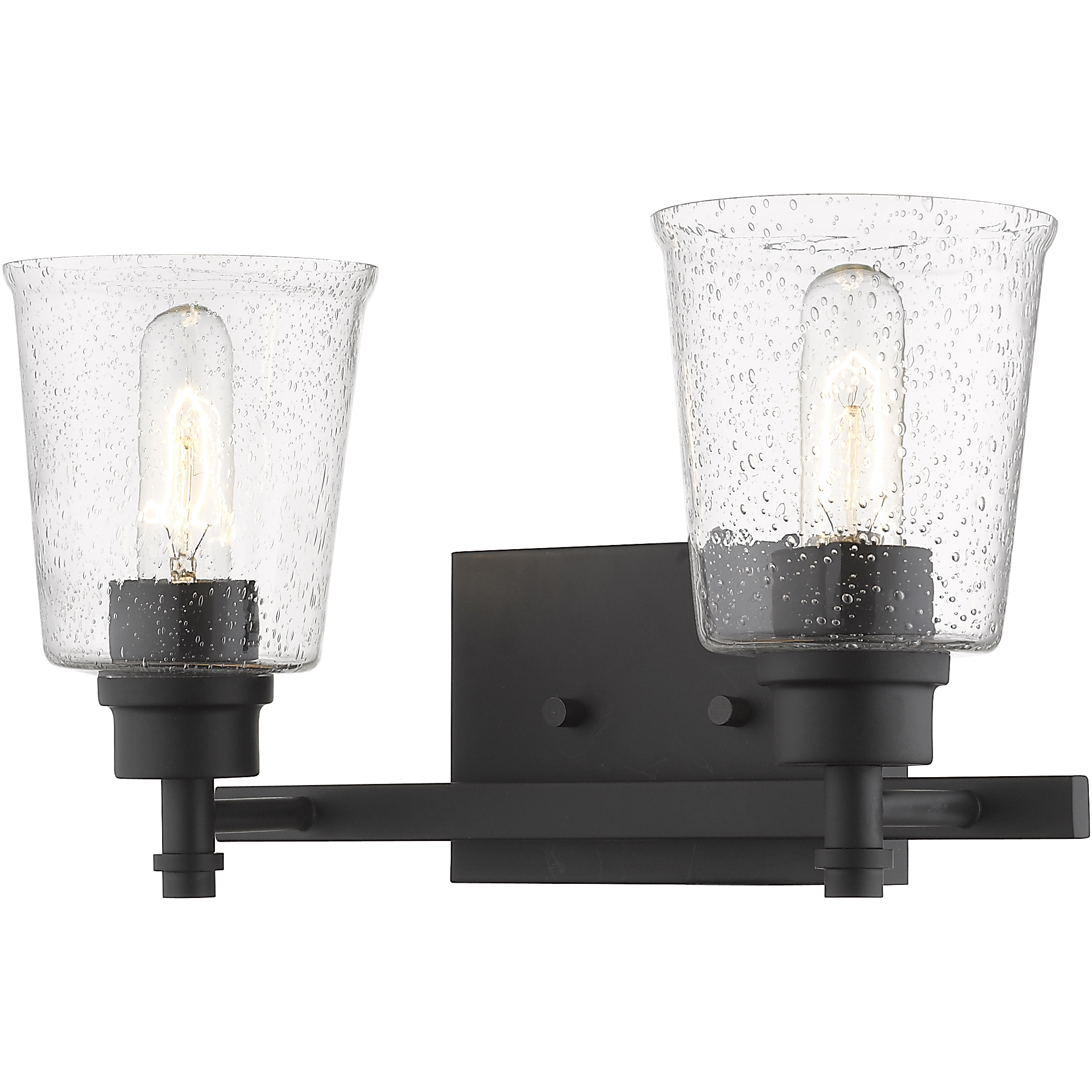 Bohin 2 Light 16 inch Matte Black Vanity Wall Light