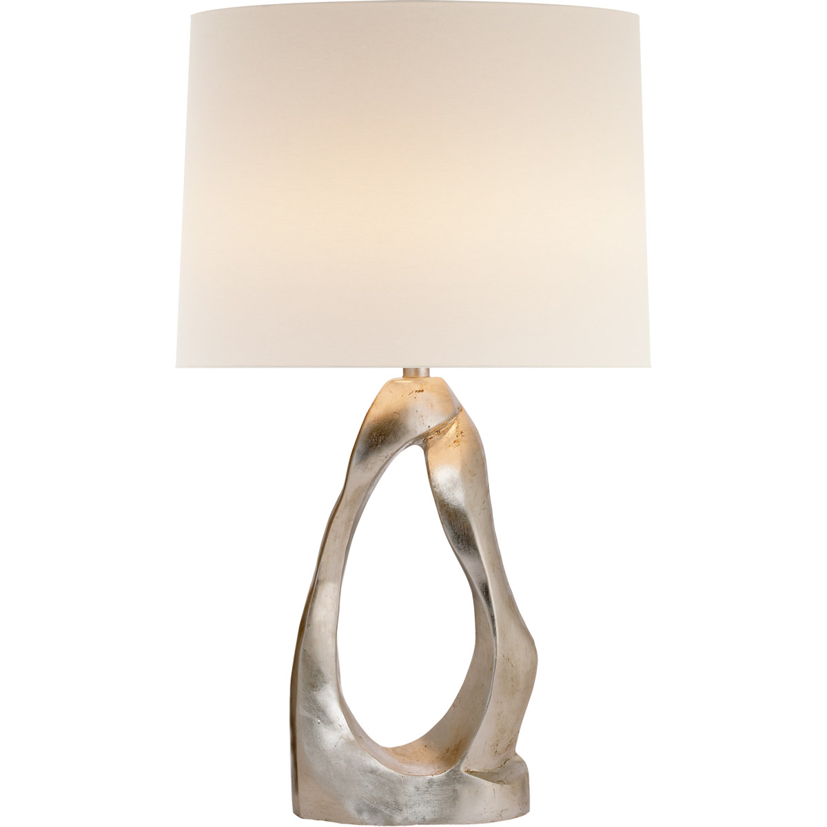 AERIN Cannes2 31 inch 150 watt Burnished Silver Leaf Table Lamp Portable Light