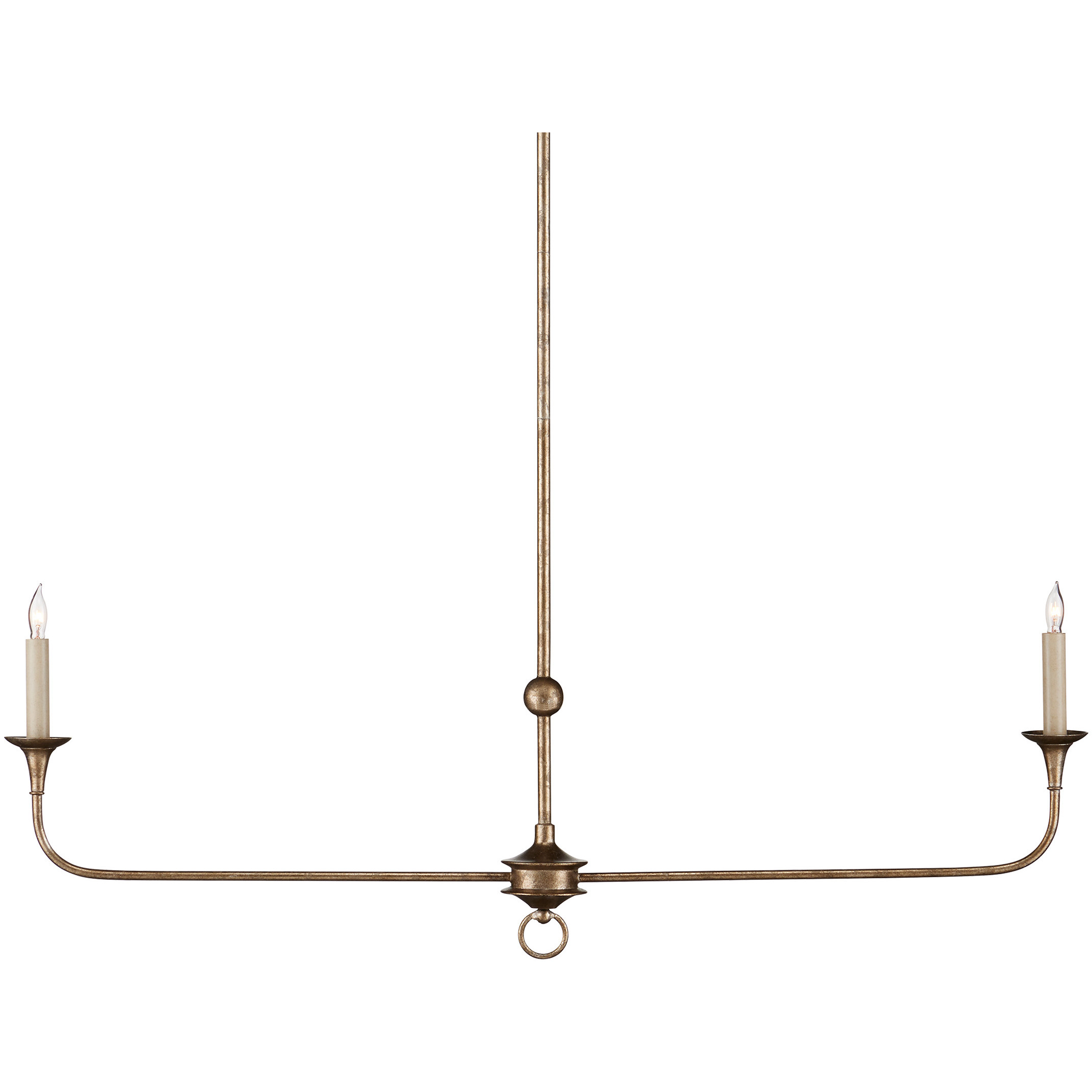 Nottaway 2 Light 40 inch Pyrite Bronze Linear Chandelier Ceiling Light