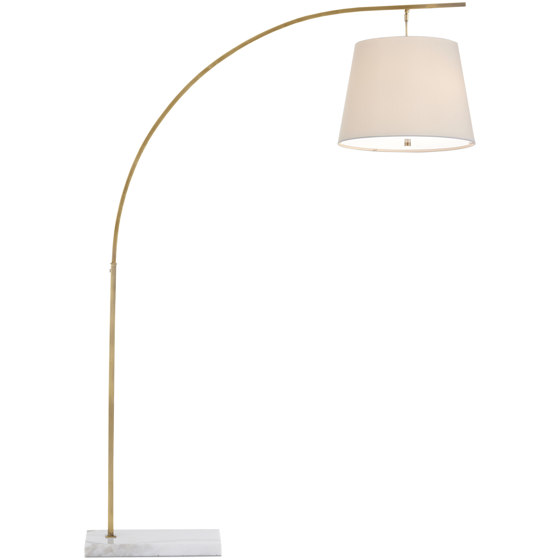 Cloister 70 inch 75 watt Antique Brass and White Floor Lamp Portable Light