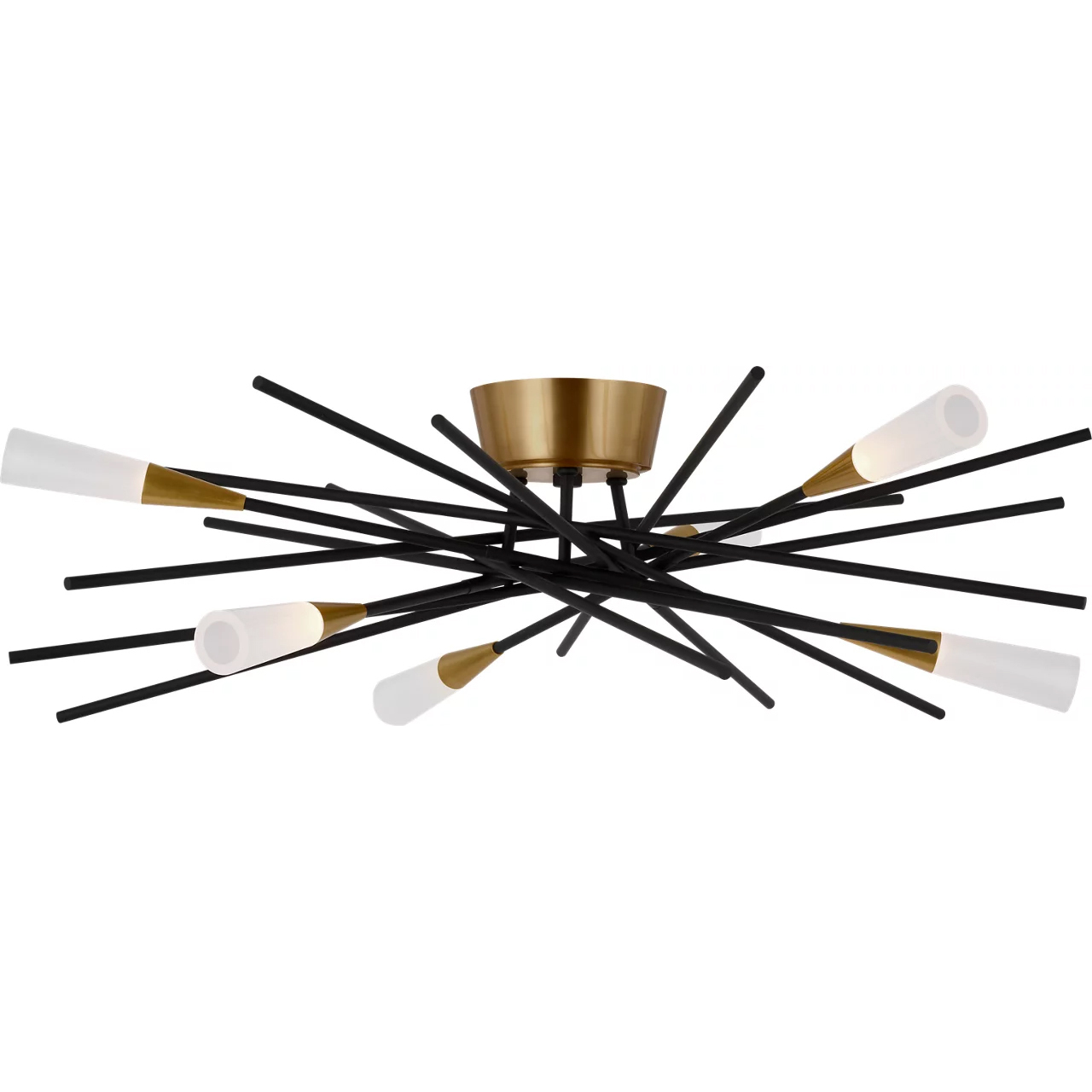 Chapman & Myers Stellar LED 28 inch Matte Black and Antique Brass Flush Mount Ceiling Light
