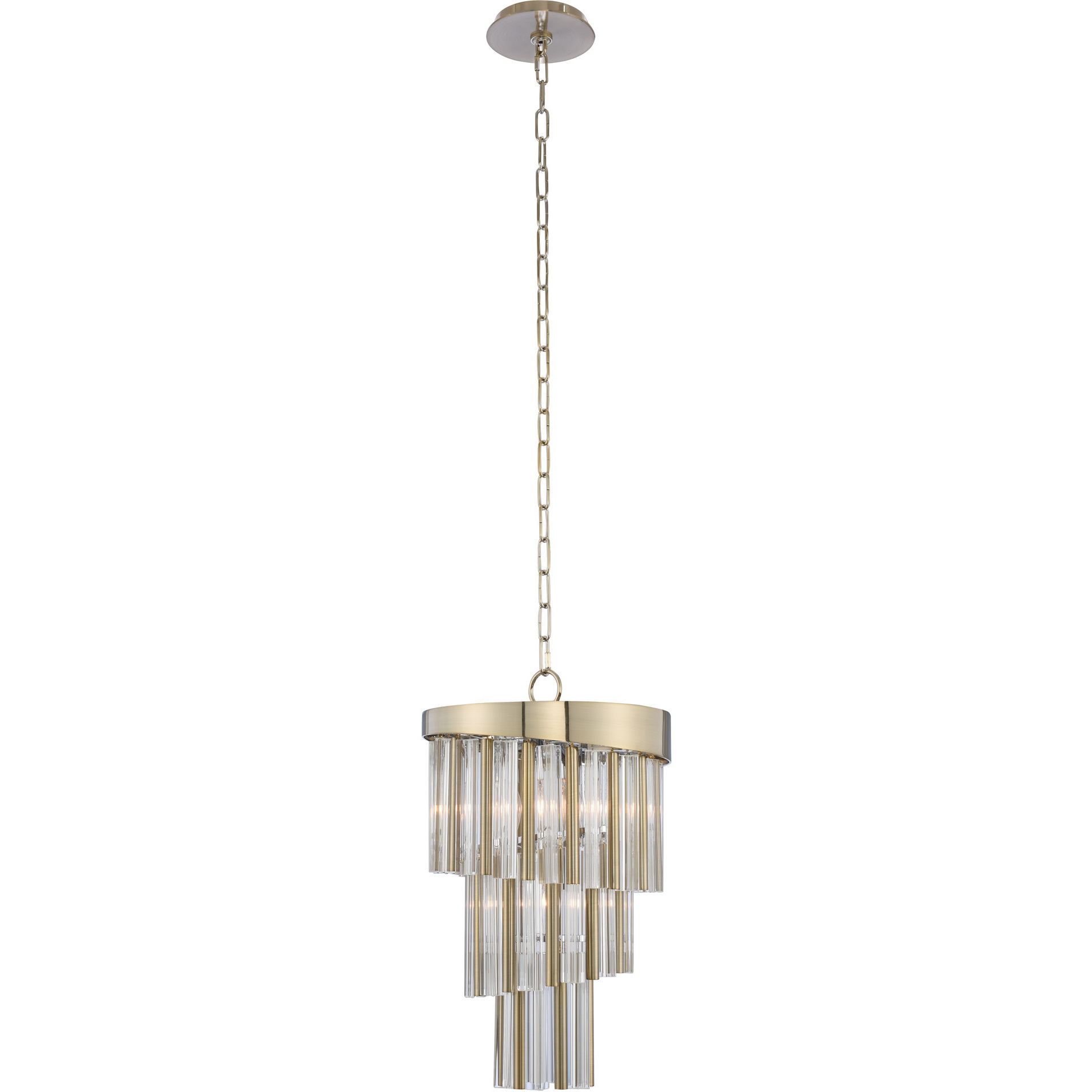 Espirali 4 Light 12 inch Brushed Champagne Gold Mini Pendant Ceiling Light