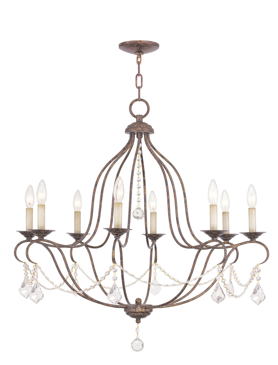 Chesterfield 8 Light 32 inch Hand Applied Venetian Golden Bronze Chandelier Ceiling Light