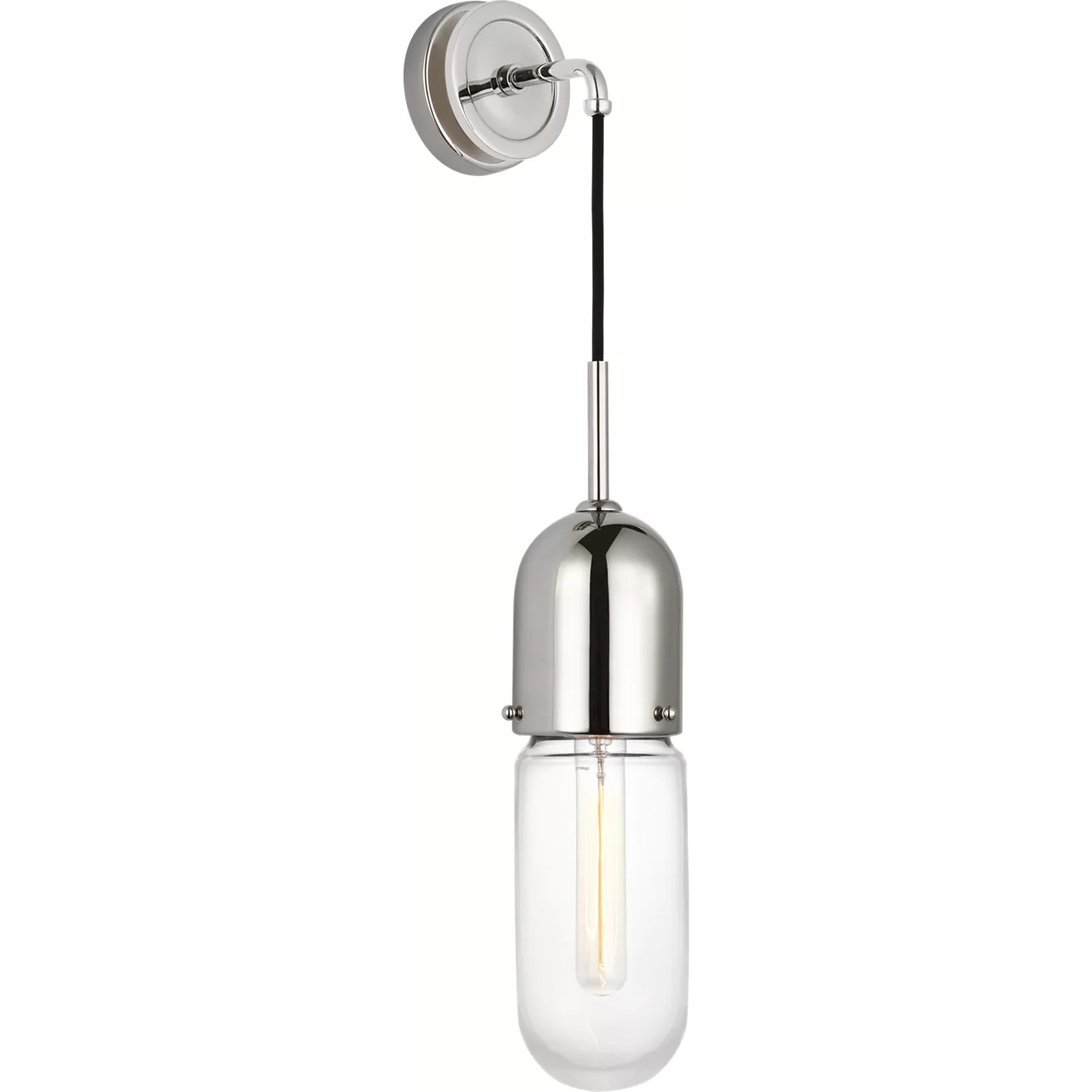 Thomas O'Brien Junio LED 4.25 inch Polished Nickel Wall Light in Clear Glass