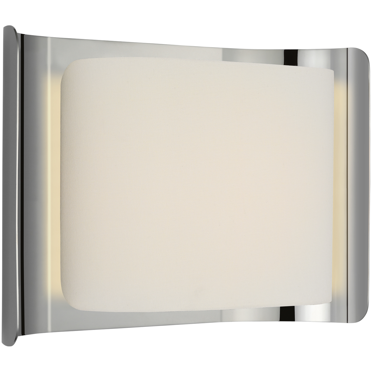 Windsor Smith Penumbra LED 15 inch Polished Nickel and Linen Wide Sconce Wall Light