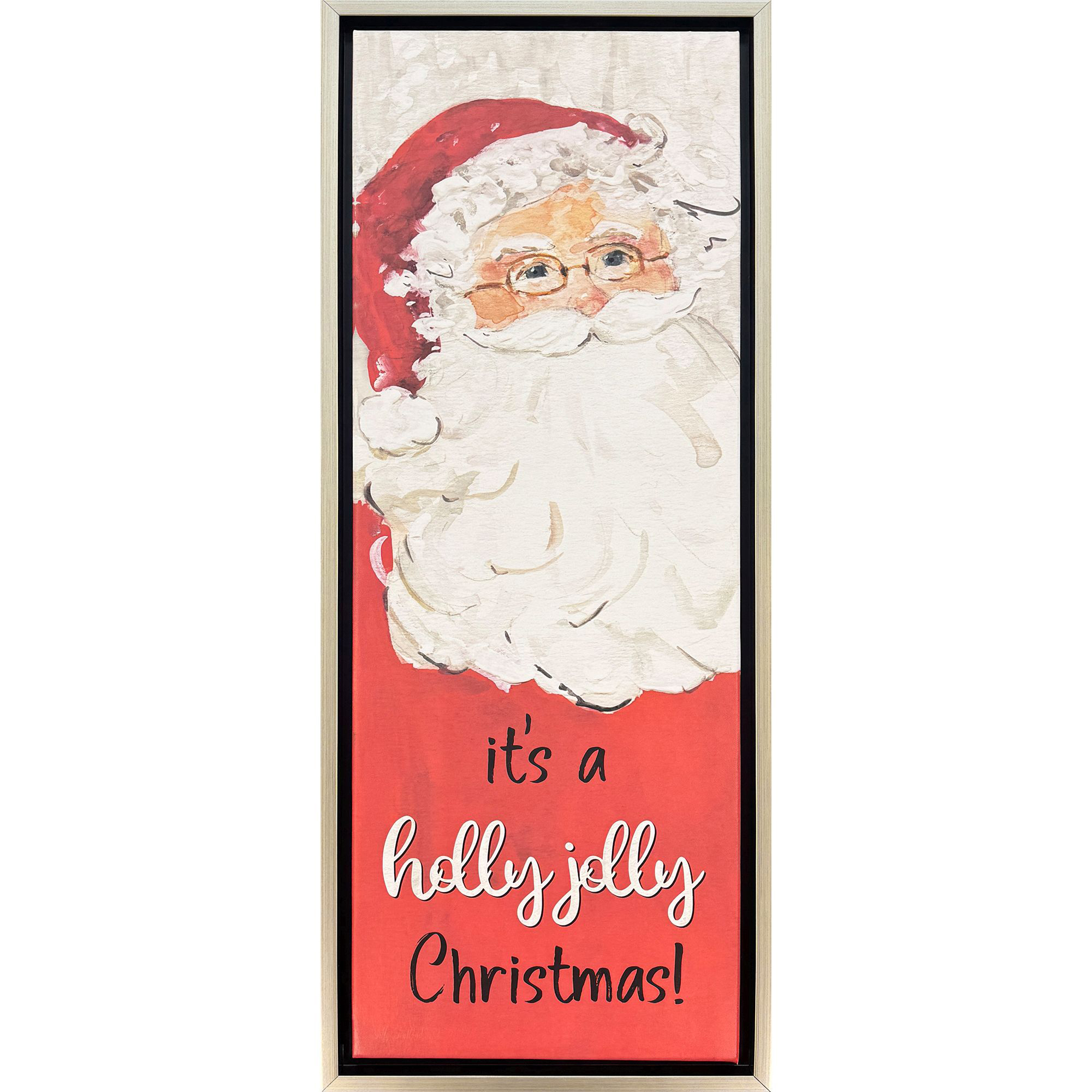 Holly Jolly Christmas Red and Gray and Multi and White Canvas, Propac