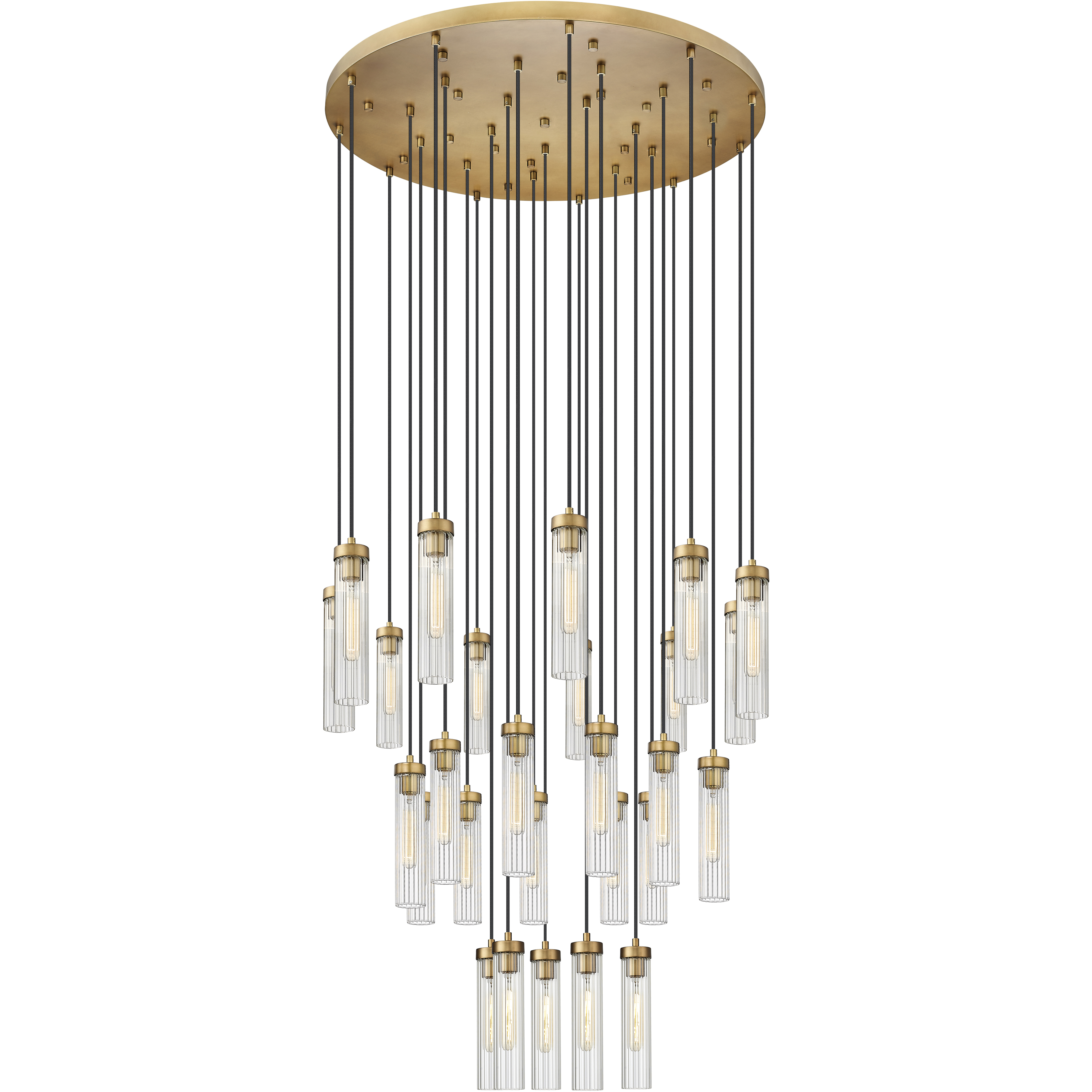 Beau 27 Light 36 inch Rubbed Brass Chandelier Ceiling Light