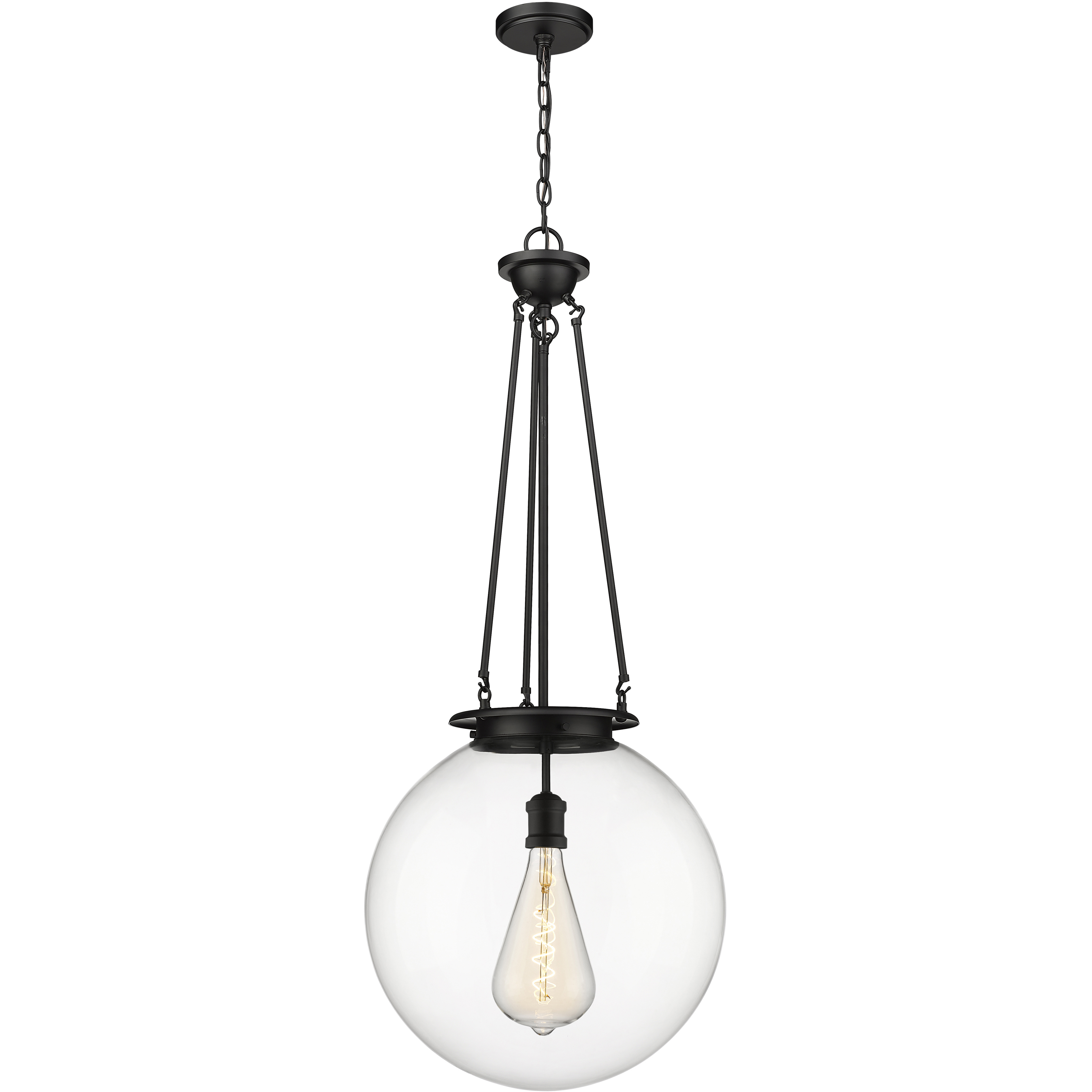 Beacon 1 Light 17.75 inch Matte Black Pendant Ceiling Light