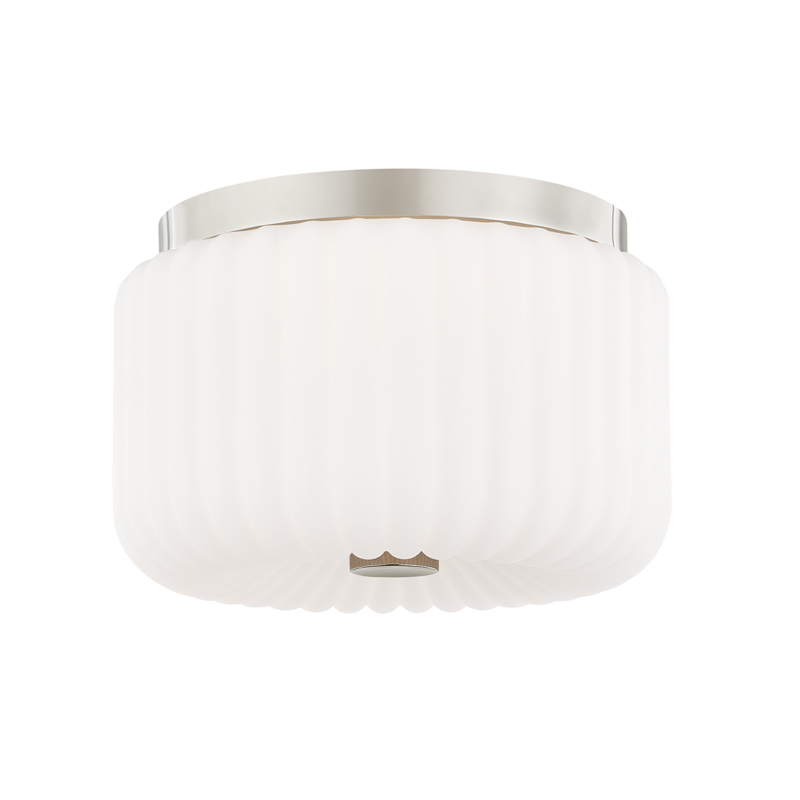 Lydia 2 Light 10 inch Polished Nickel Flush Mount Ceiling Light
