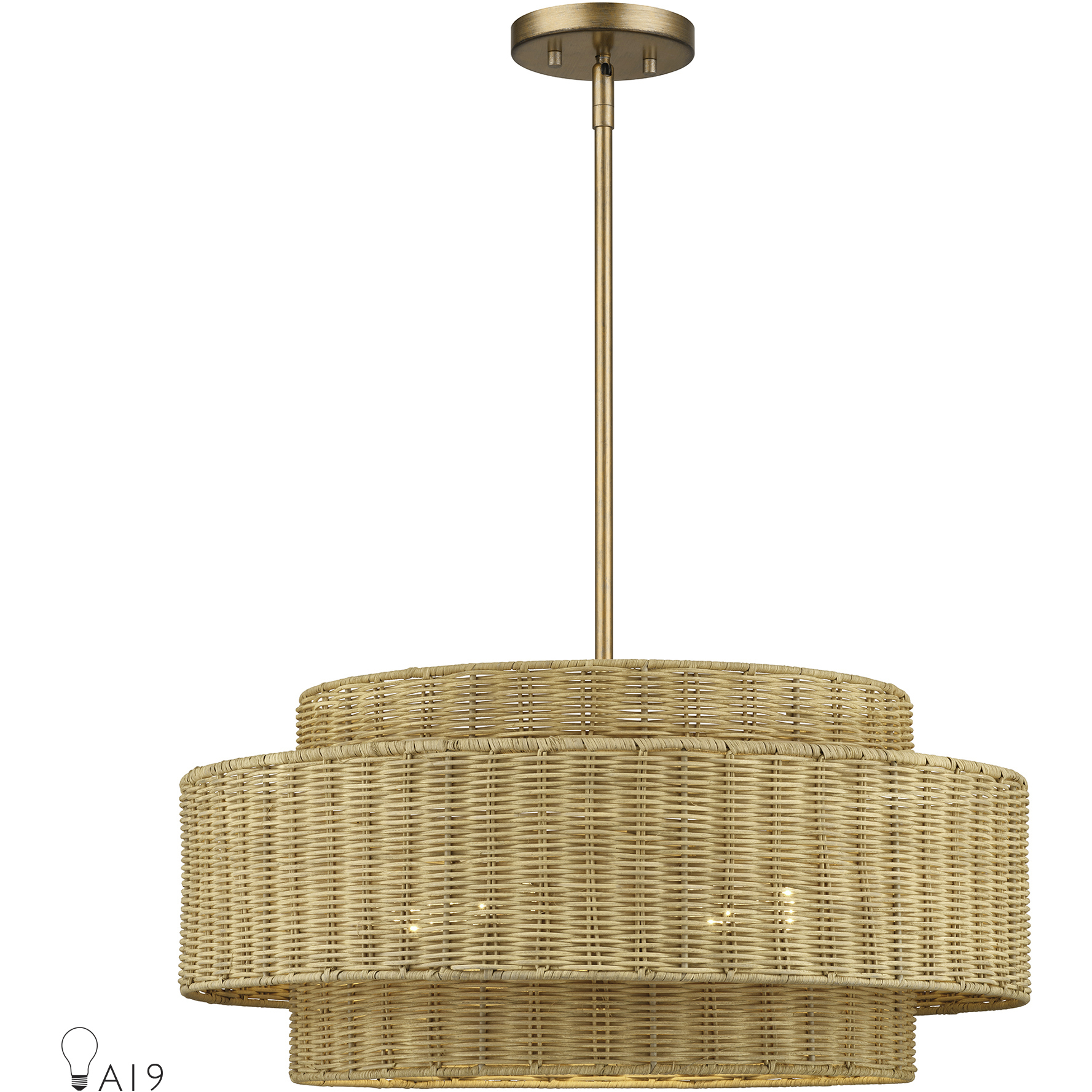 Weavington 5 Light 23 inch Antique Gold Leaf Pendant Chandelier Ceiling Light