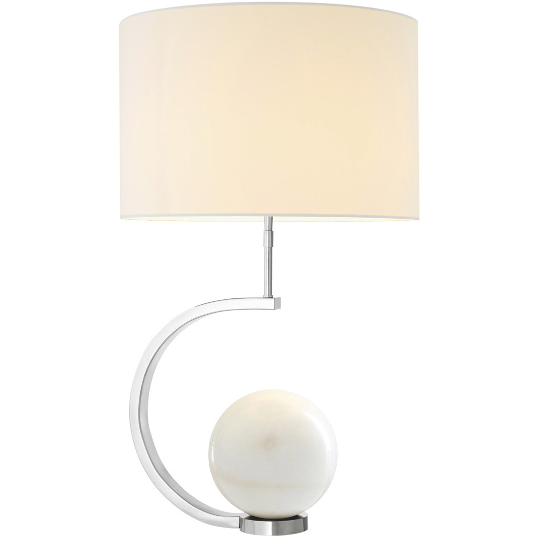Luigi 31.5 inch 40 watt Honed White Marble and Nickel Table Lamp Portable Light in Honed White Marble with Nickel