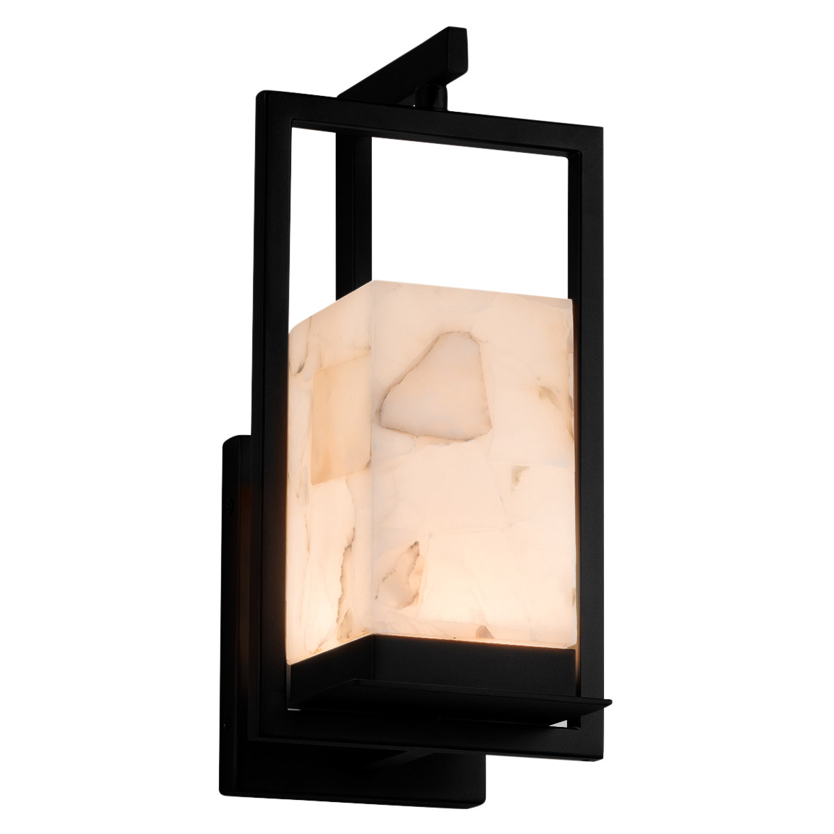 Alabaster Rocks Wall Sconce Wall Light in Matte Black