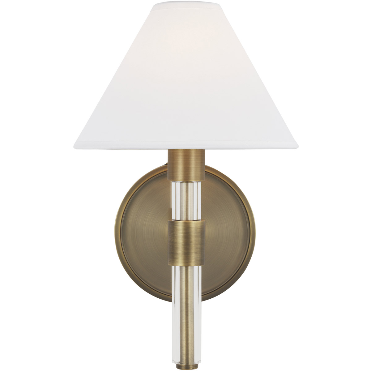 Robert 1 Light 8 inch Time Worn Brass / Clear Acrylic Vanity Light Wall Light