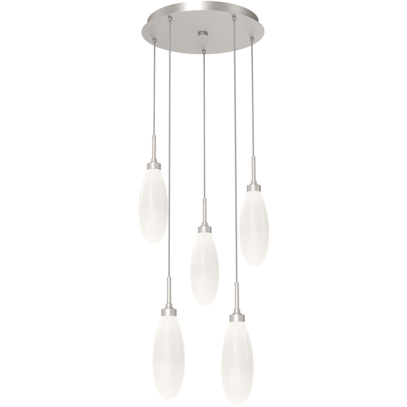 Fiori LED 18.5 inch Beige Silver Chandelier Ceiling Light in Metallic Beige Silver, Round Multi-Port