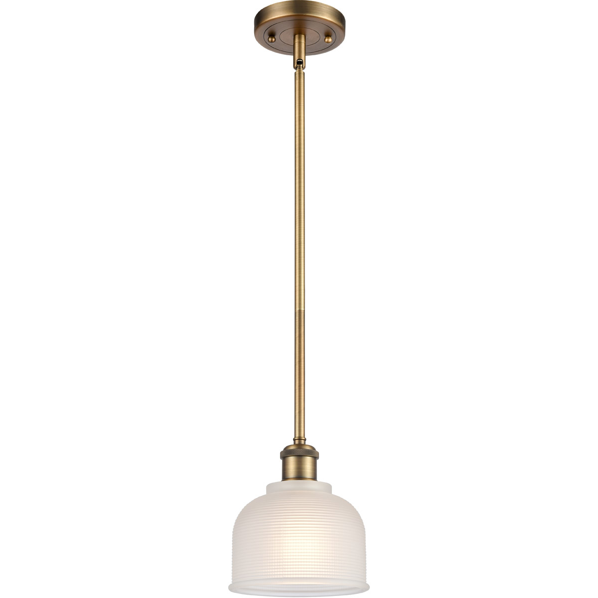 Ballston Dayton 1 Light 6 inch Brushed Brass Pendant Ceiling Light in White Glass, Ballston