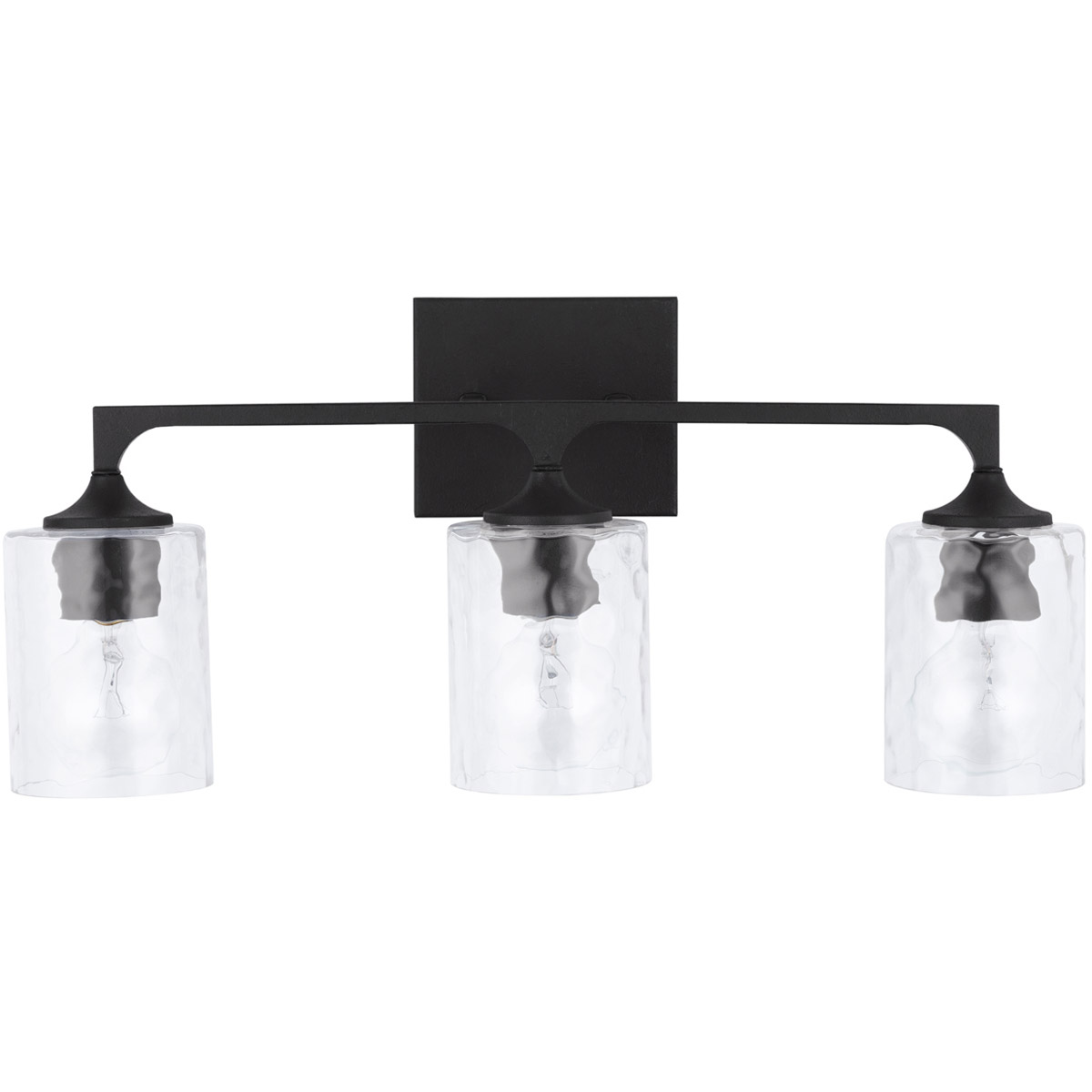 Clint 3 Light 23 inch Black Iron Vanity Light Wall Light