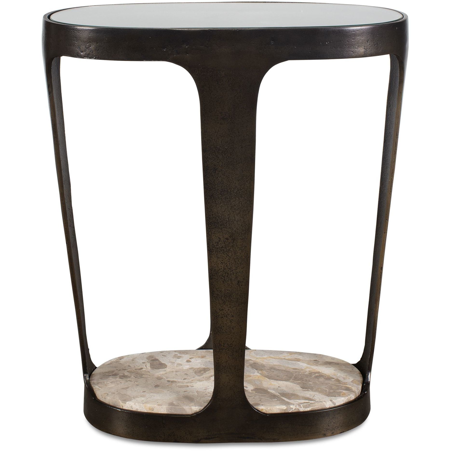 Coronado 24 X 20 inch Dark Bronze and Glass and Marble Accent Table