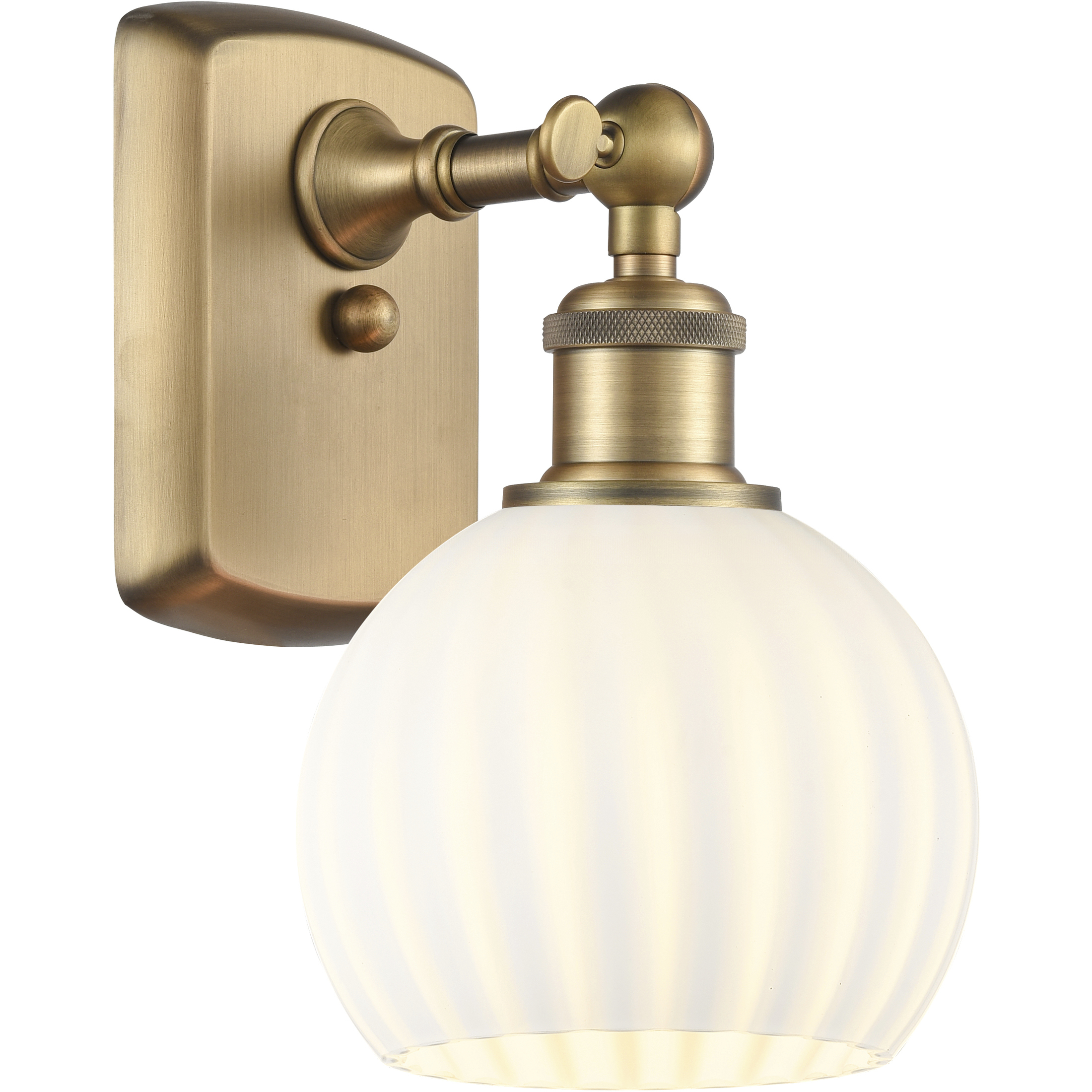 Ballston White Venetian 1 Light 6 inch Brushed Brass Sconce Wall Light