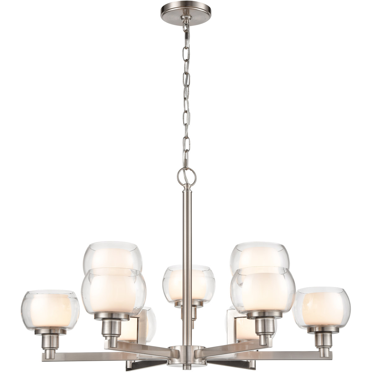 Cairo 9 Light 30 inch Satin Nickel Chandelier Ceiling Light in Bulb Not Included