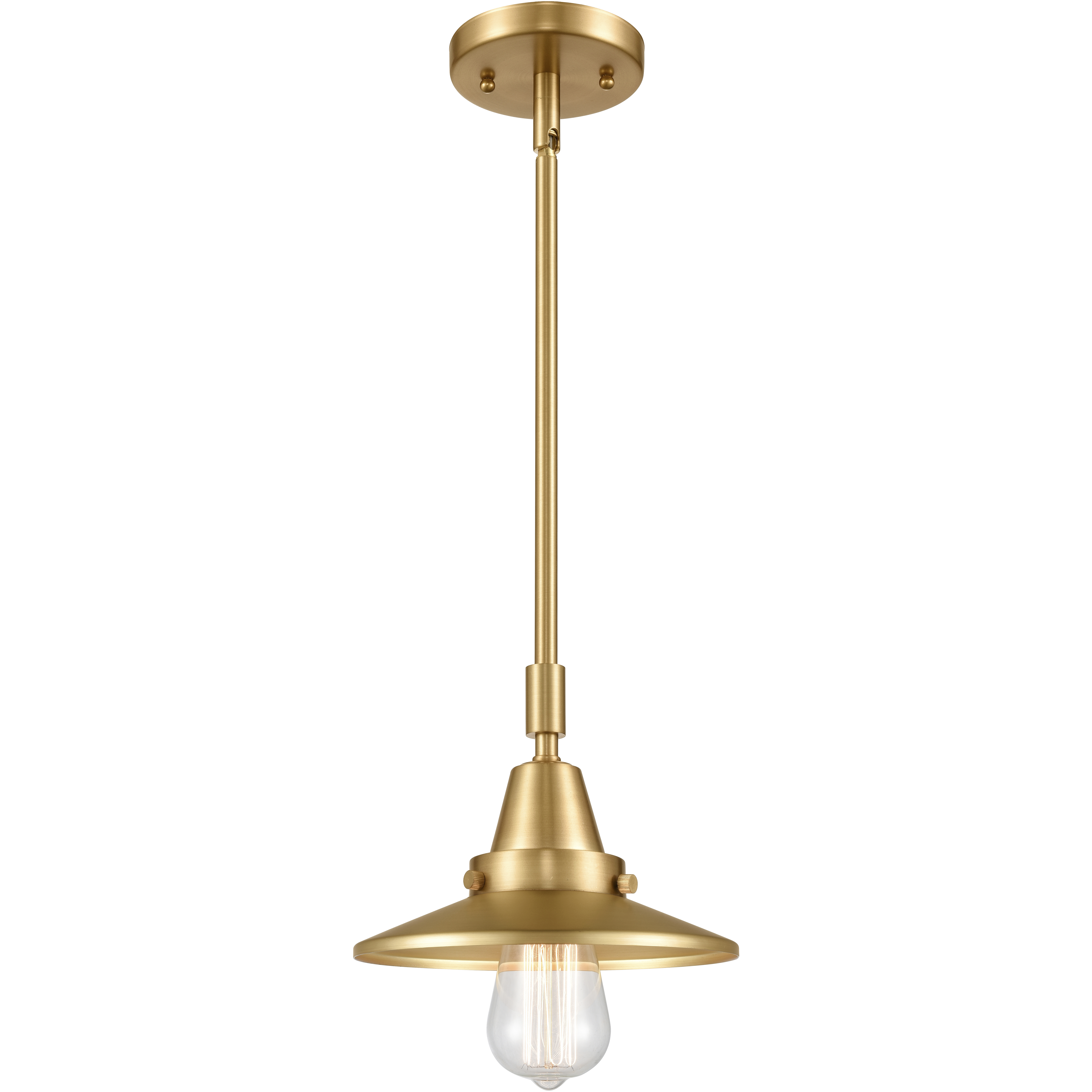 Franklin Restoration Railroad 1 Light 8 inch Satin Gold Mini Pendant Ceiling Light