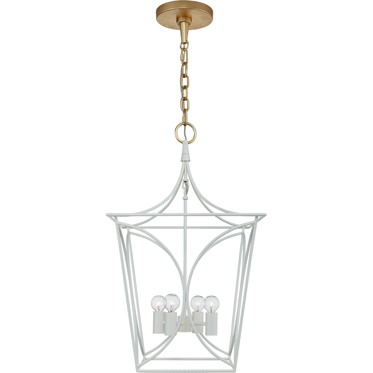 kate spade new york Cavanagh 4 Light 13.75 inch Light Cream Lantern Pendant Ceiling Light in Light Cream and Gild, Small