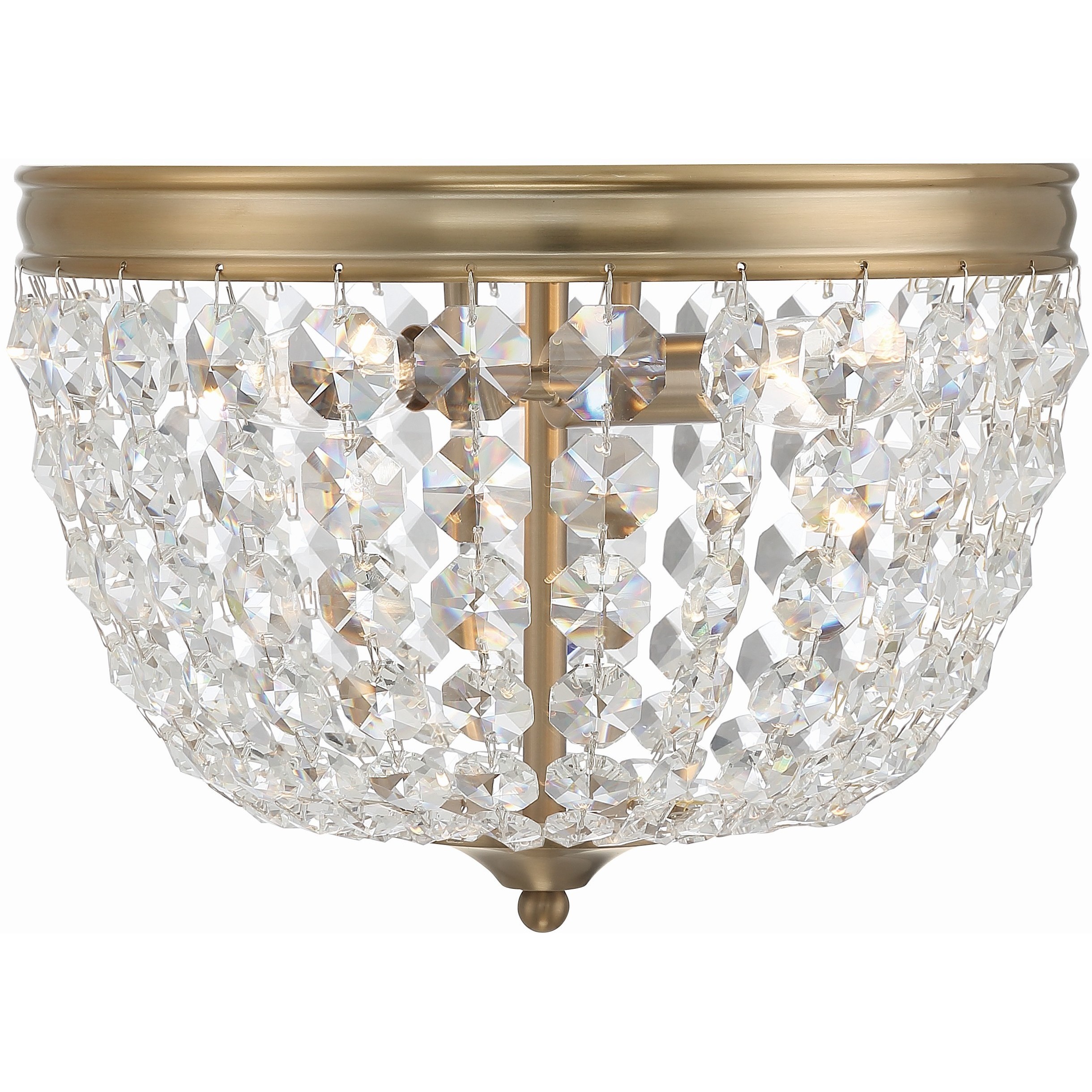 Nola 2 Light 11.5 inch Vibrant Gold Flush Ceiling Light