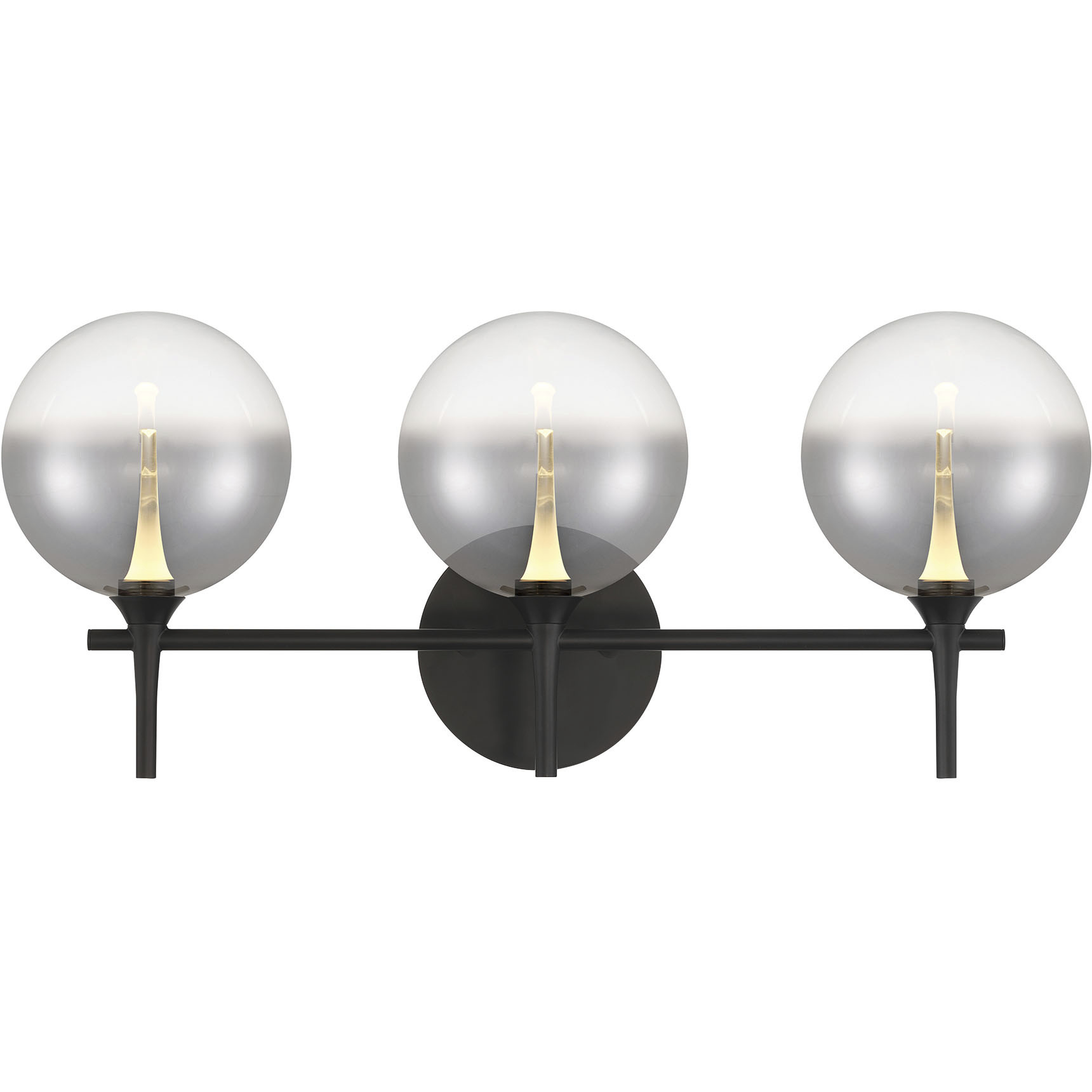 Iissa 3 Light 23.63 inch Black Vanity Light Wall Light in Smoke