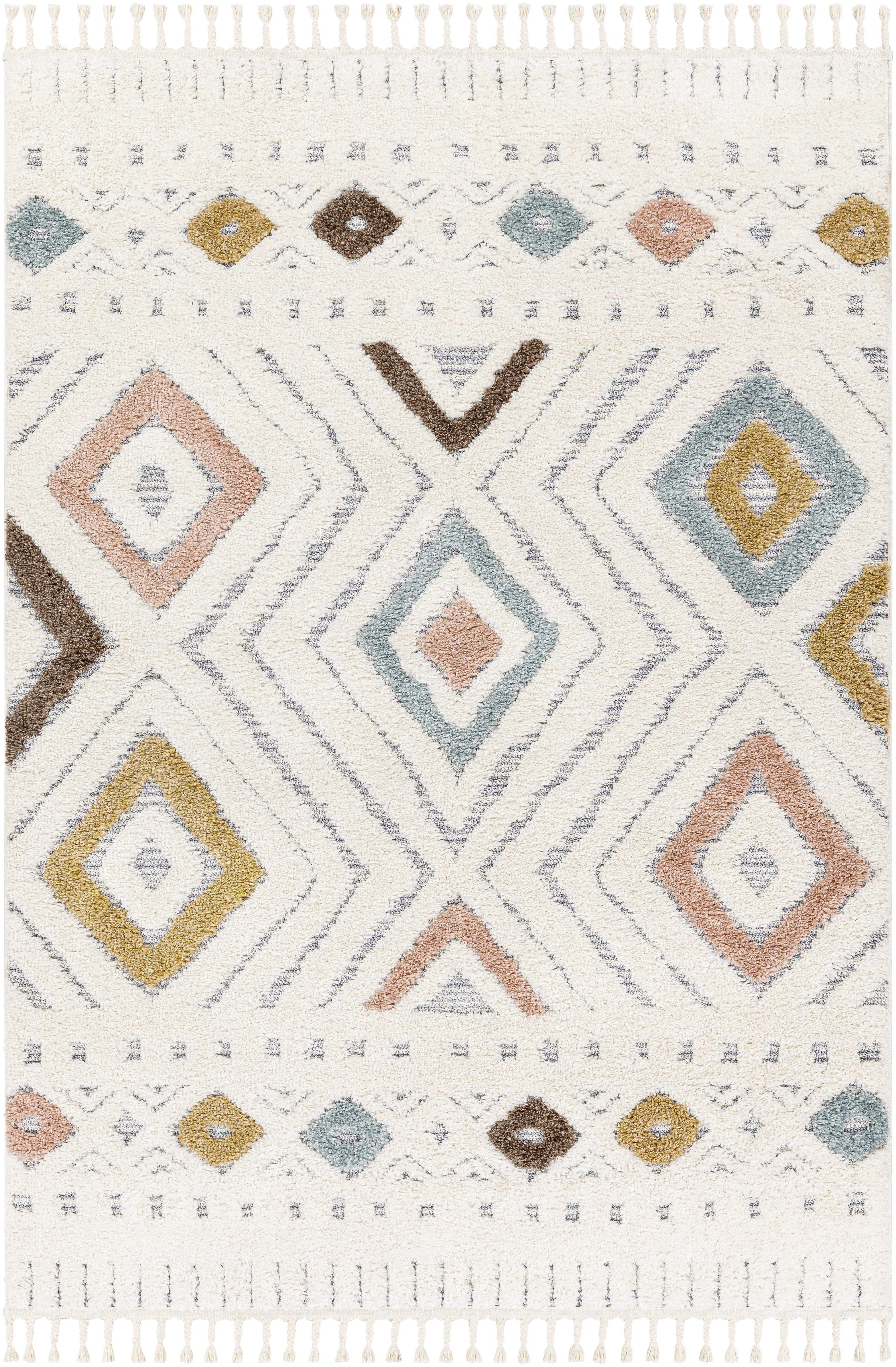 Loopy 84 X 63 inch Light Grey Rug, Rectangle