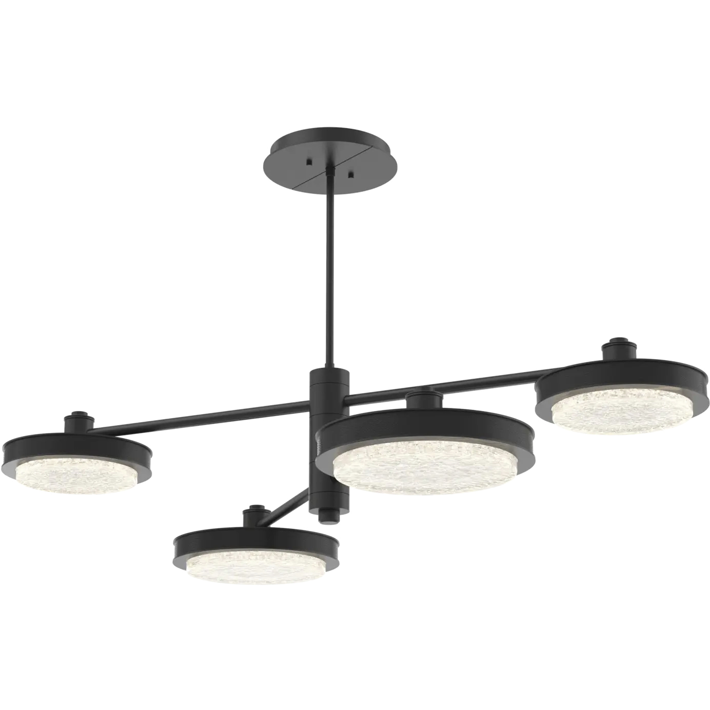 Iris LED 49 inch Matte Black with Licorice Mobile Chandelier Ceiling Light