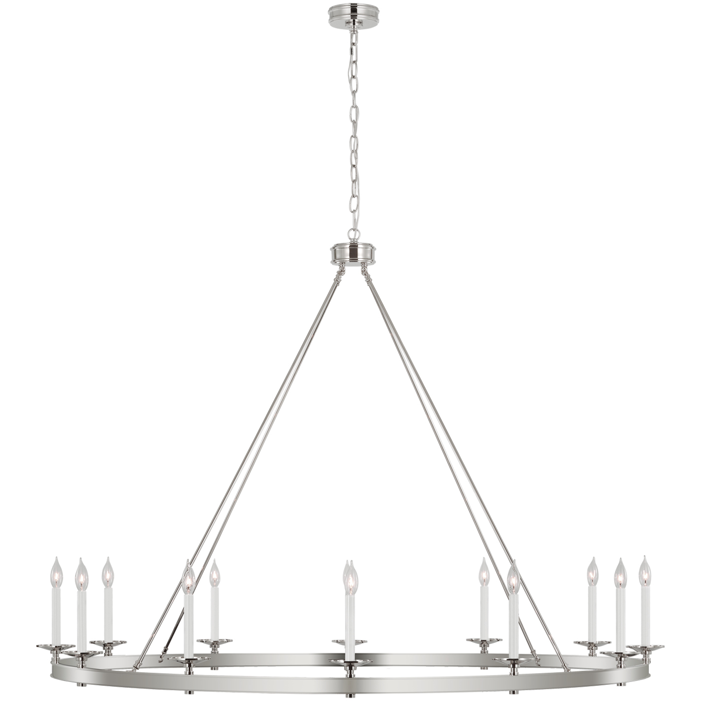 Chapman & Myers Launceton LED 63.25 inch Polished Nickel Ring Chandelier Ceiling Light, Oversized