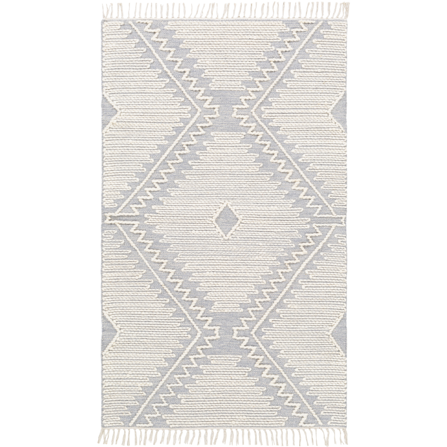 Bedouin 108 X 72 inch Slate/Cream Handmade Rug in 6 x 9
