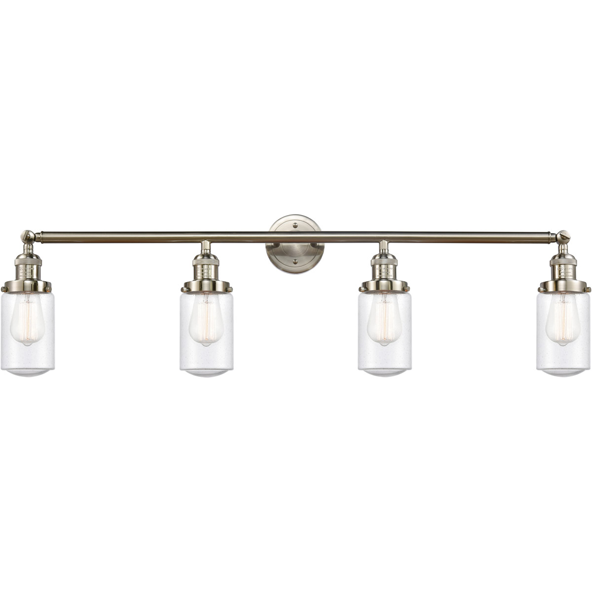 Franklin Restoration Dover LED 43 inch Brushed Satin Nickel Bath Vanity Light Wall Light in Seedy Glass, Franklin Restoration