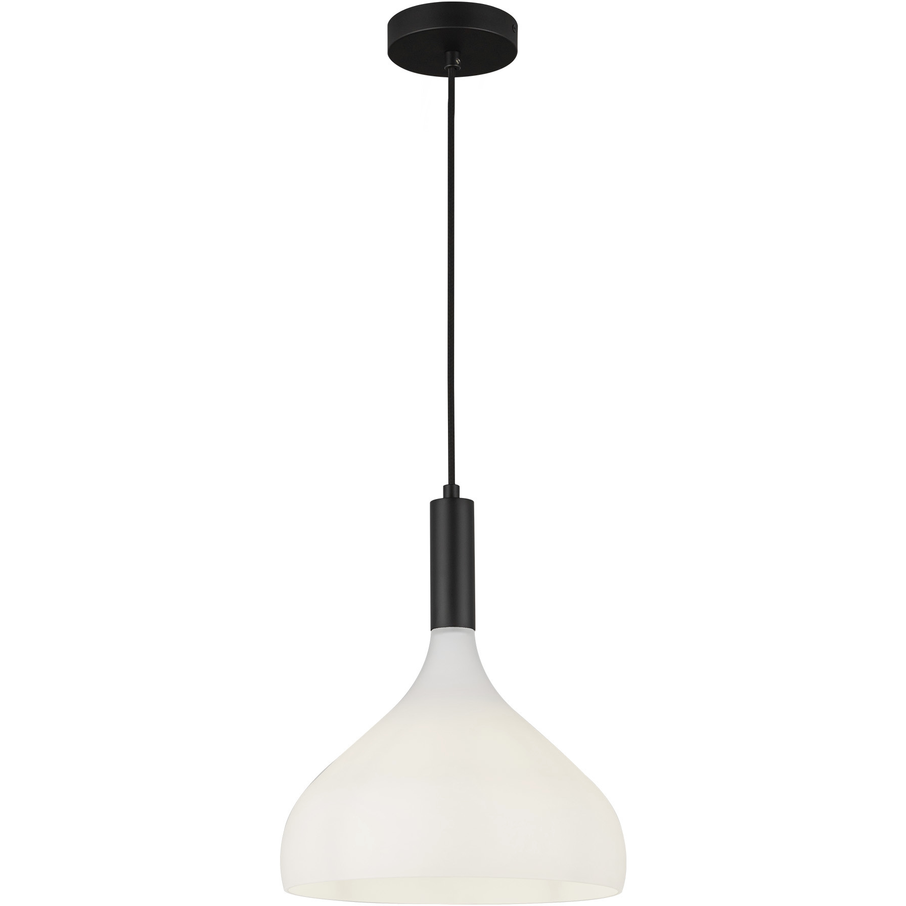 Alora Mood Belleview 1 Light 11.88 inch Matte Black Pendant Ceiling Light in Matte Opal Glass
