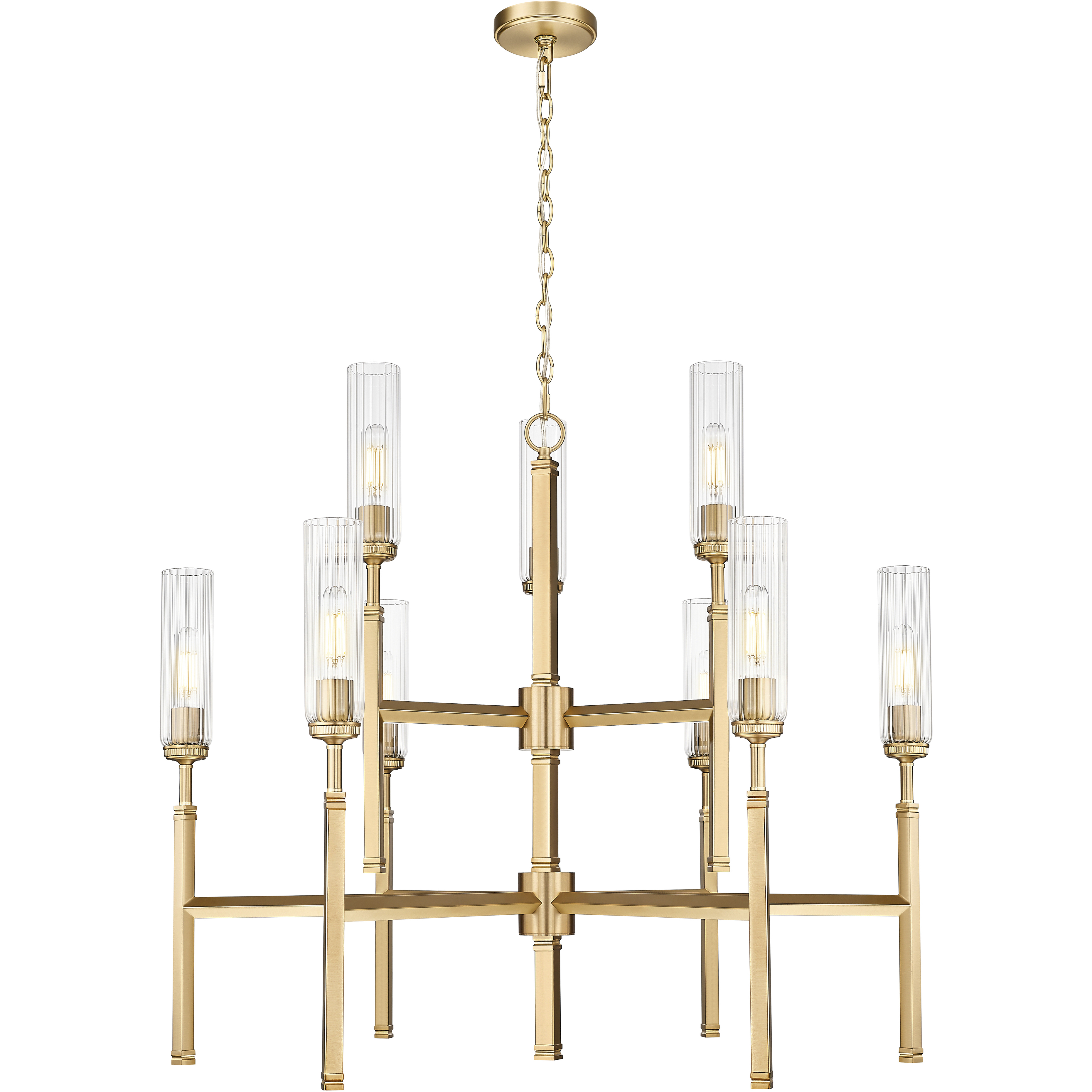 Esme 9 Light 38 inch Modern Gold Chandelier Ceiling Light