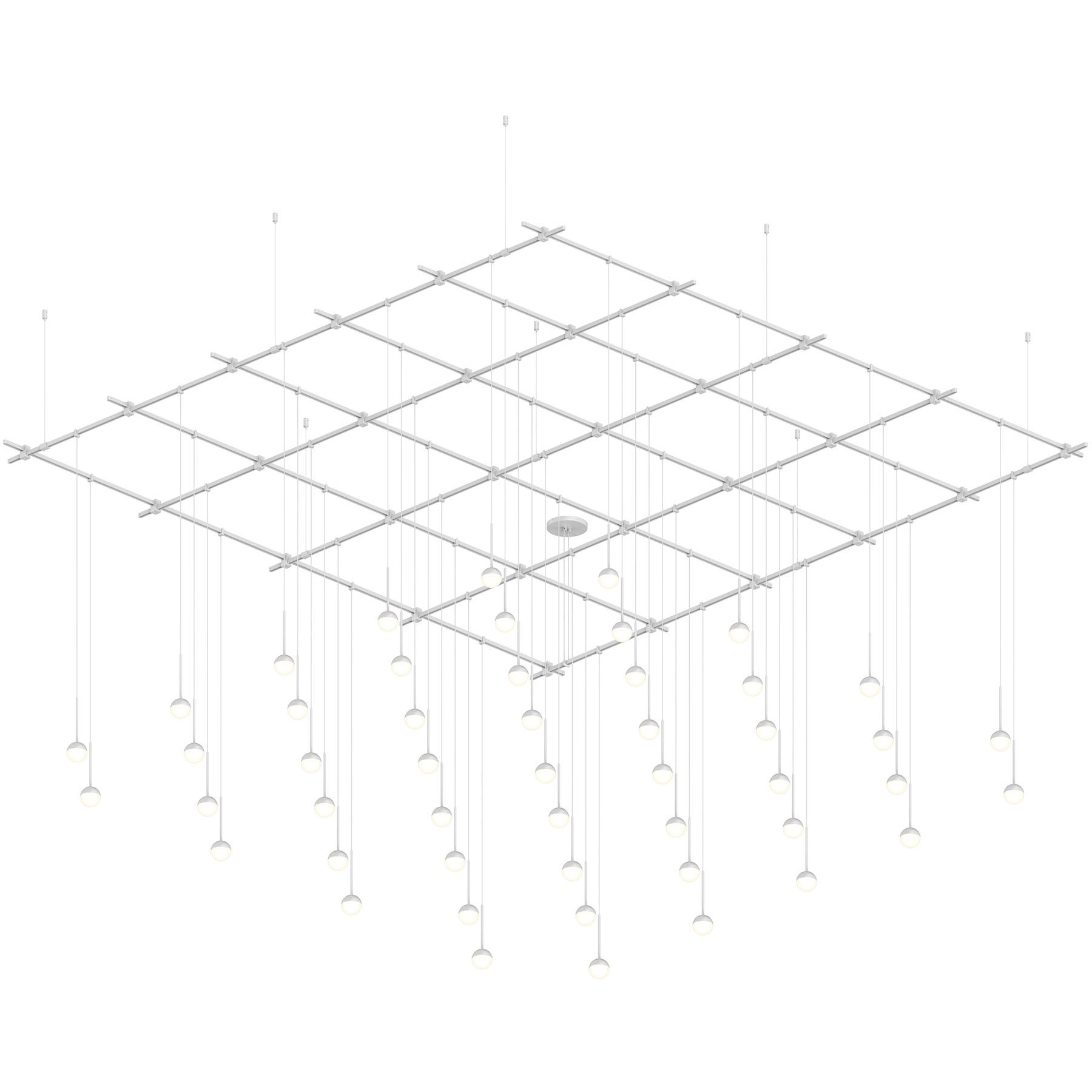 Suspenders LED 97 inch Satin White Suspension Ceiling Light, Multi-light