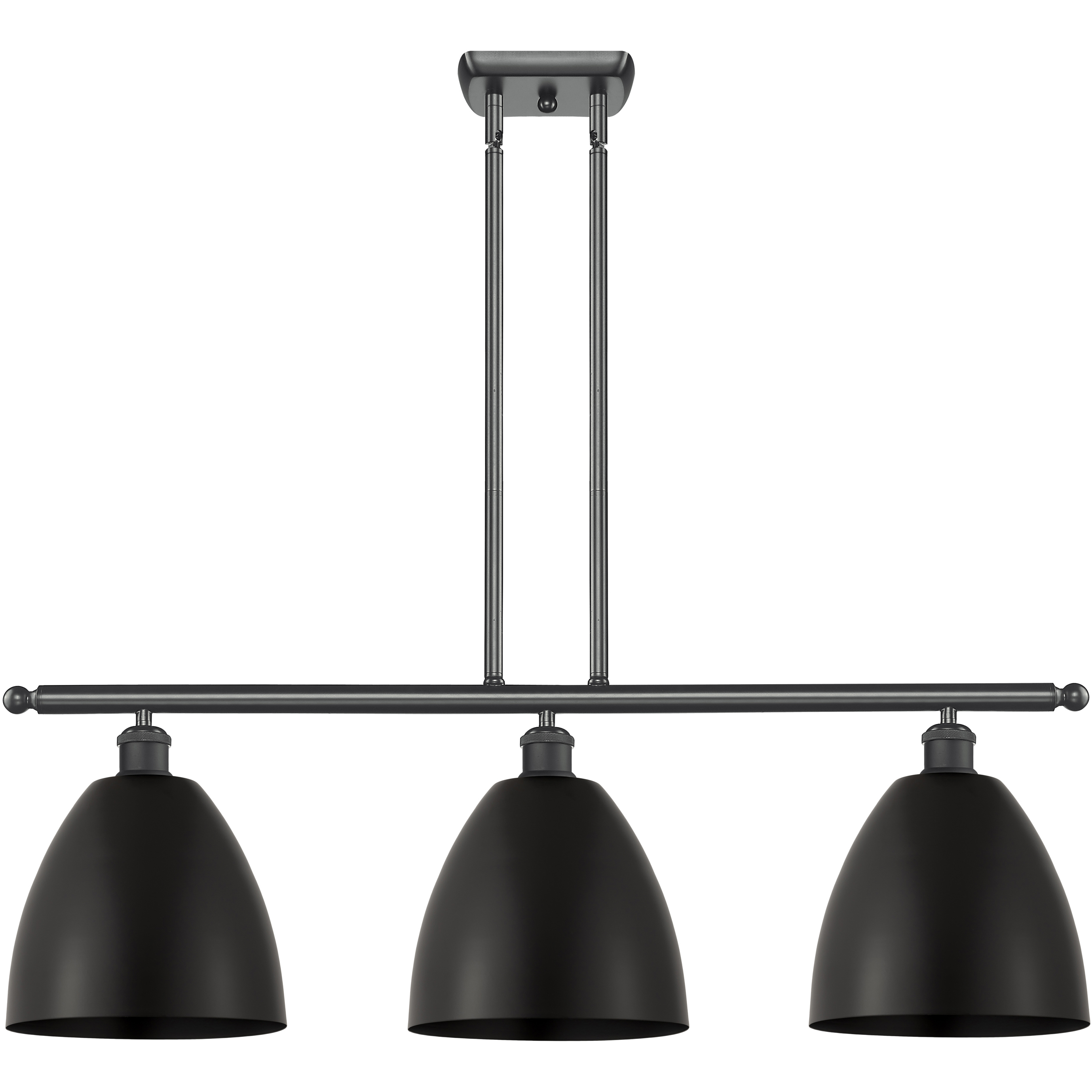 Ballston Dome 3 Light 36 inch Matte Black Island Light Ceiling Light