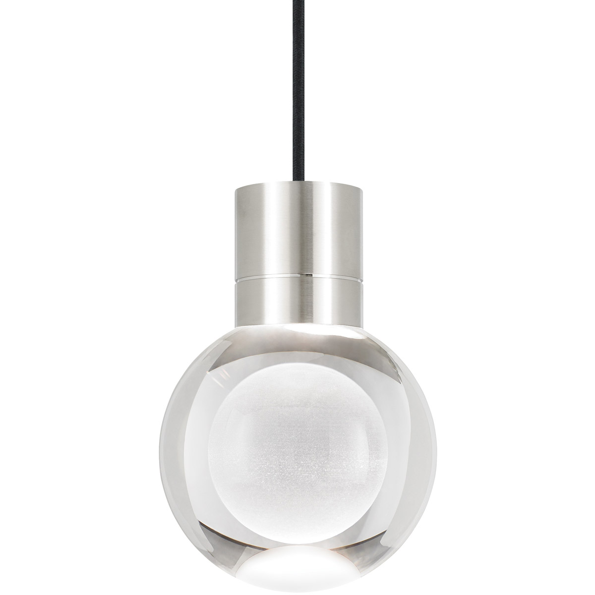 Sean Lavin Mina LED 5 inch Satin Nickel Pendant Ceiling Light in LED 90 CRI 3000K, Black Cord, 1, Integrated LED