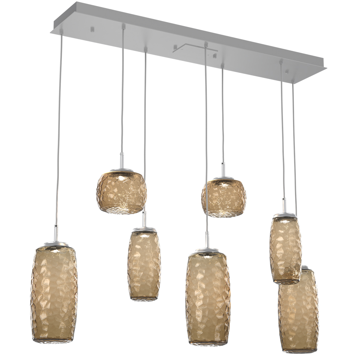 Vessel LED Classic Silver Linear Multi-Pendant Ceiling Light in 3000K LED, Bronze