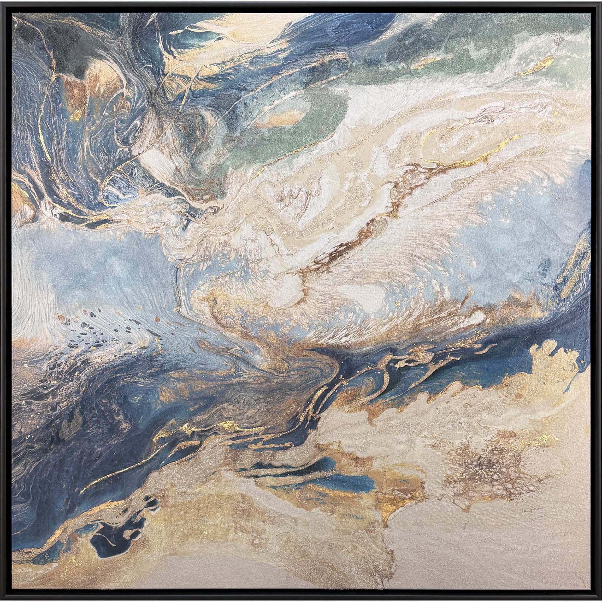 Sea Destiny Blue and Green and Metallic Canvas, The Studio