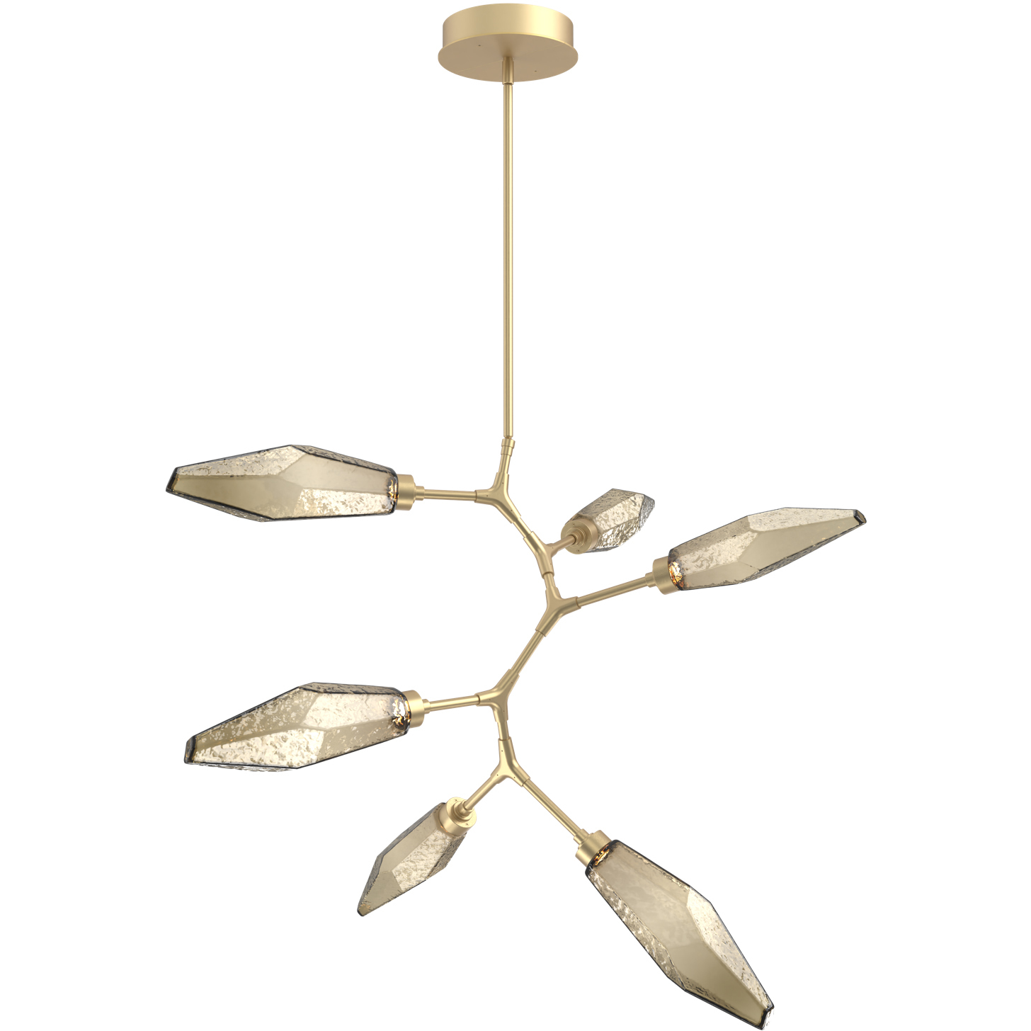 Rock Crystal LED 38.8 inch Gilded Brass Chandelier Ceiling Light in Chilled Bronze, 2700K LED, Modern Vine