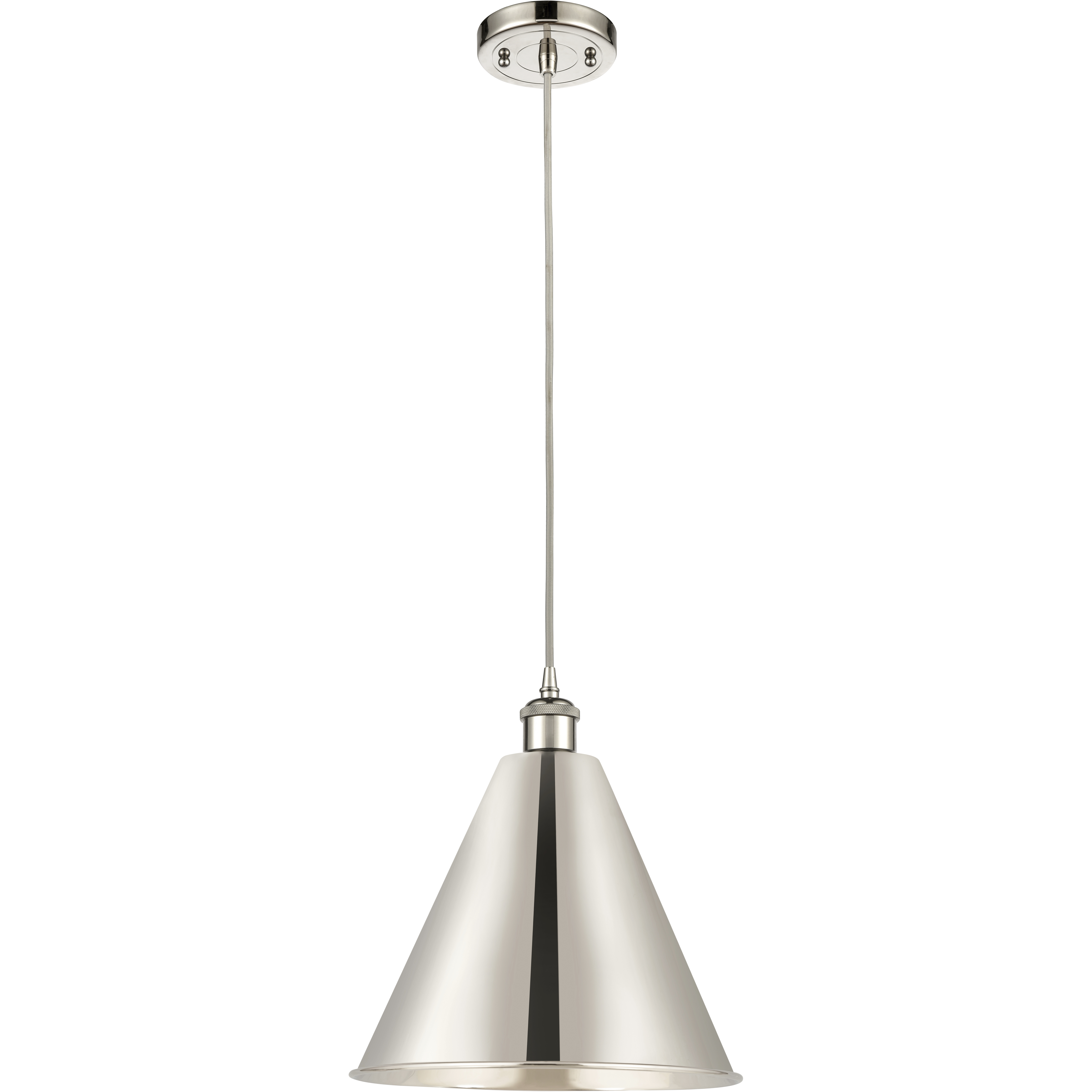 Ballston Cone 1 Light 16 inch Polished Nickel Mini Pendant Ceiling Light