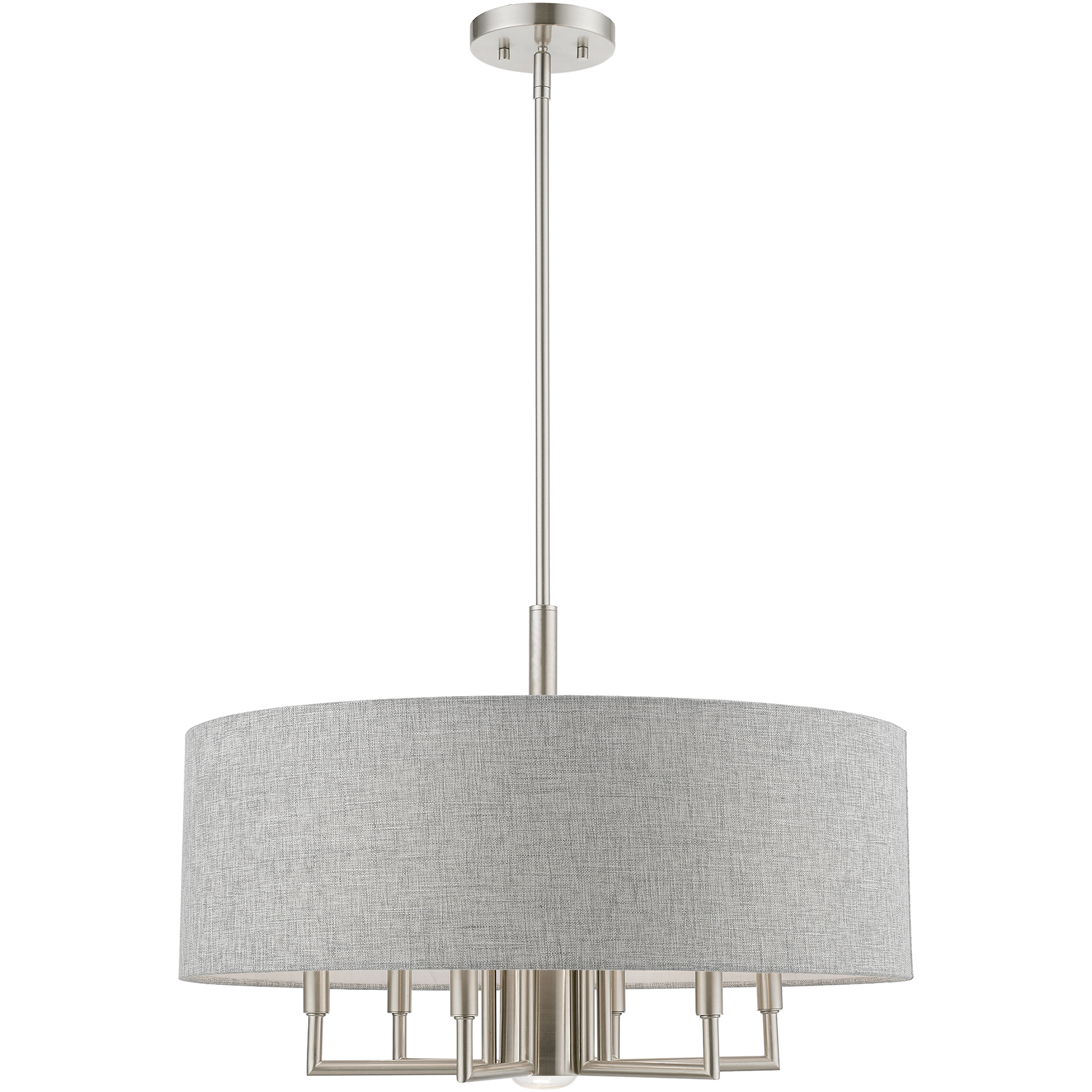 Dakota 7 Light 24 inch Brushed Nickel Pendant Chandelier Ceiling Light