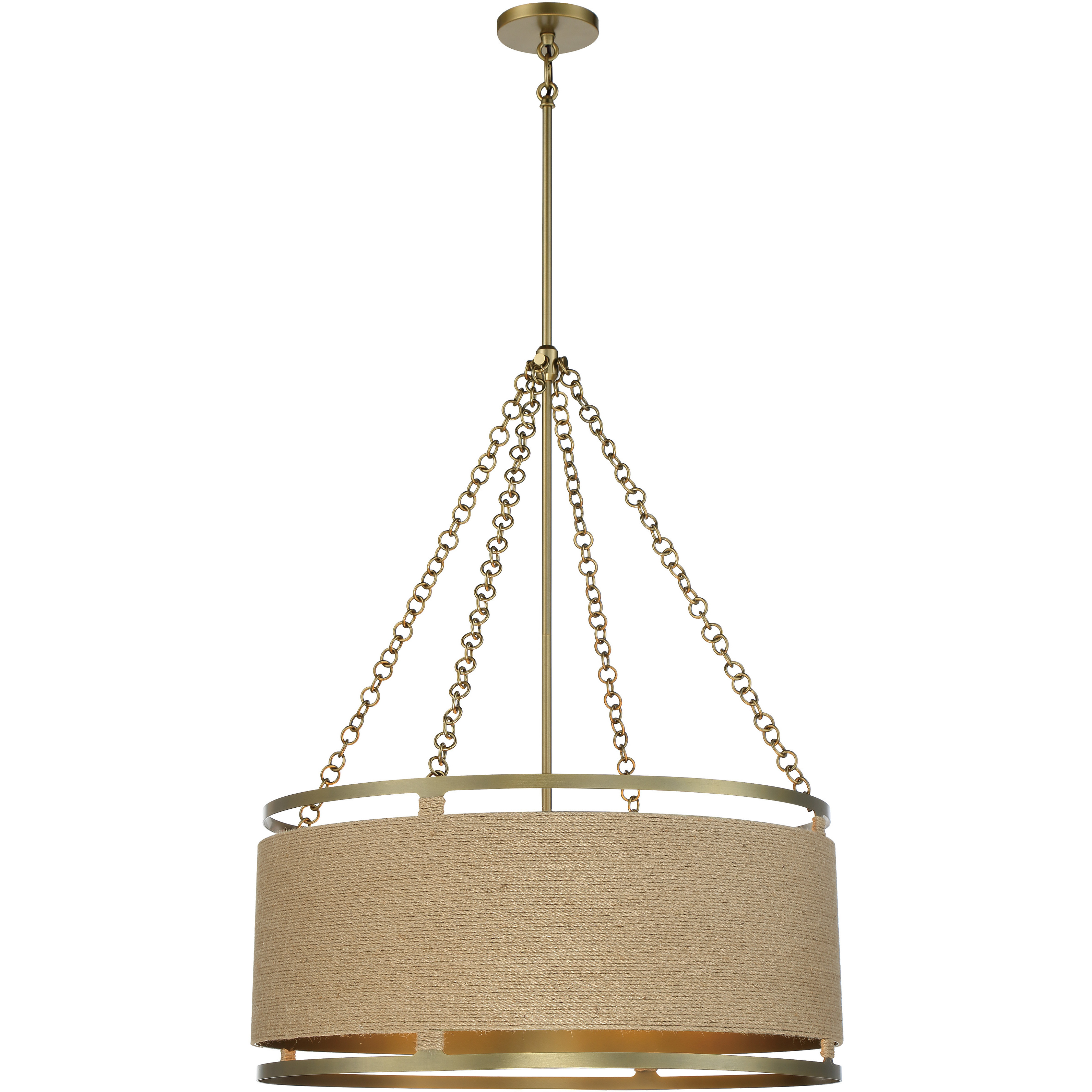 Windward Passage 6 Light 26.5 inch Soft Brass Pendant Ceiling Light