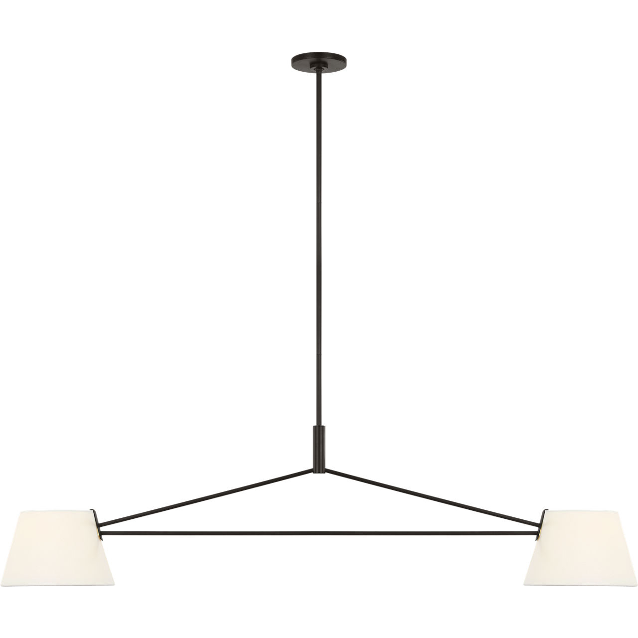 Richard June Hale 2 Light 56 inch Aged Iron Linear Chandelier Ceiling Light