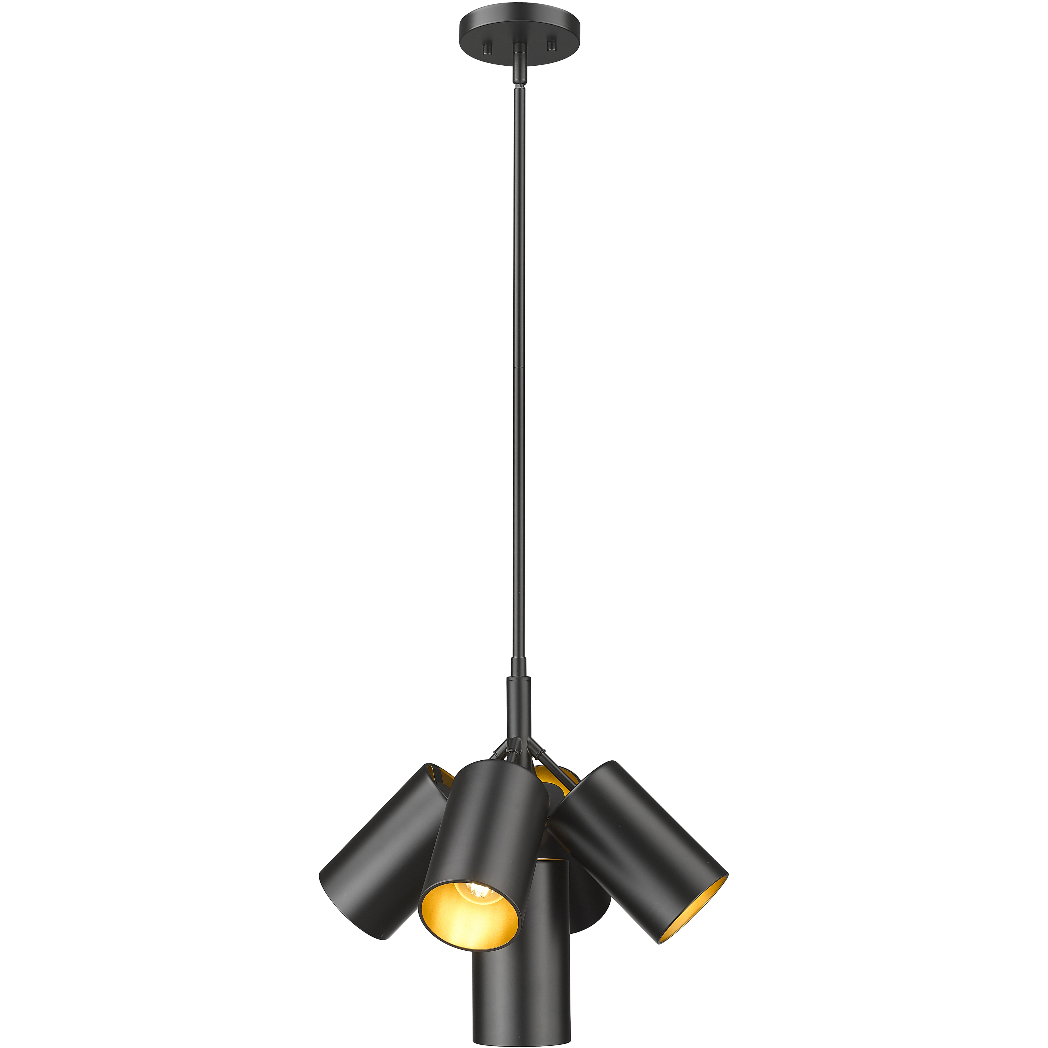Lumina 5 Light 17 inch Matte Black Chandelier Ceiling Light