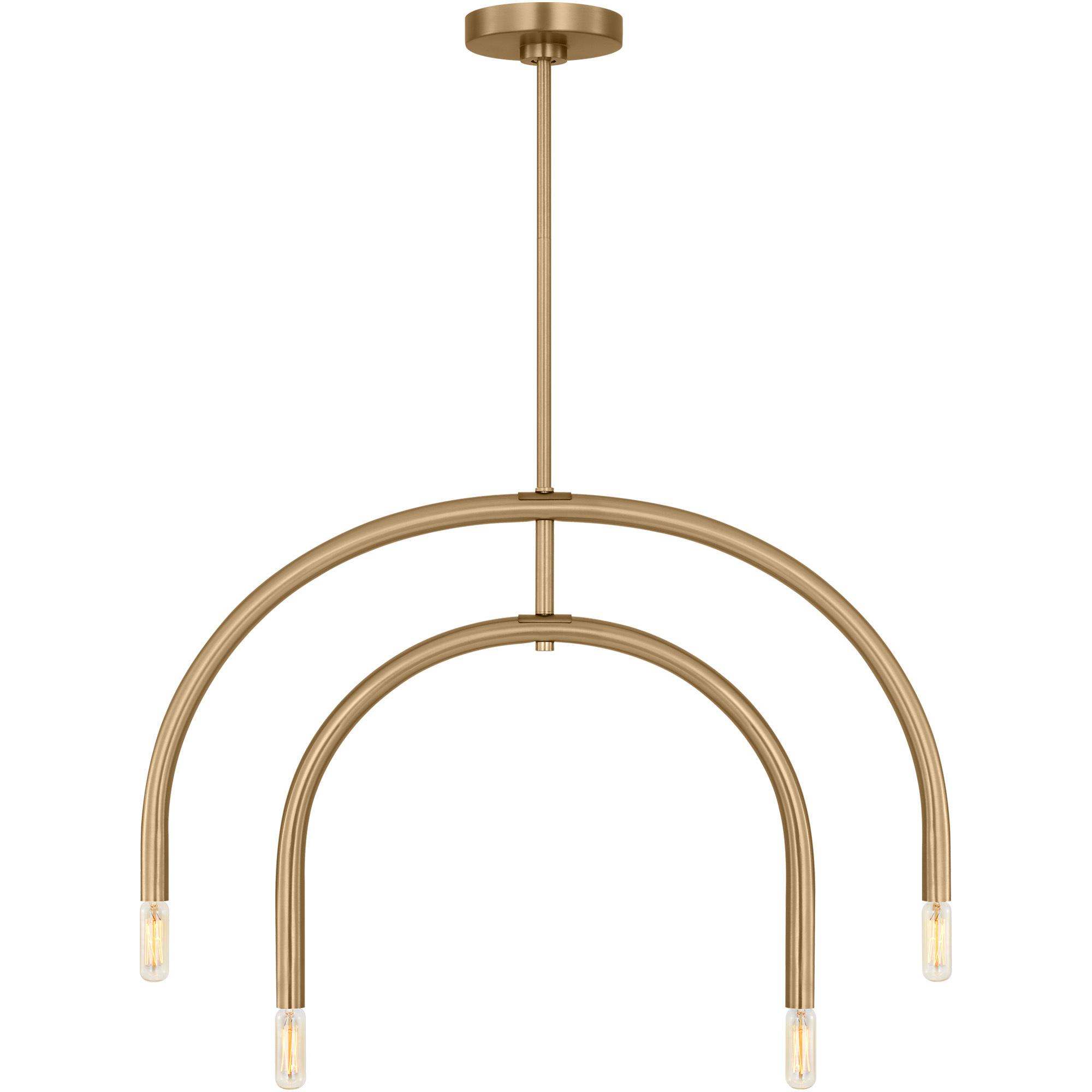 Drew & Jonathan Hadden 4 Light 22 inch Satin Brass Chandelier Ceiling Light